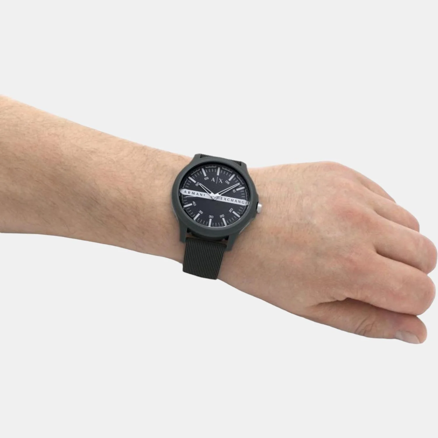 Men Quartz Green Dial Analog Silicone Watch AX2423 - Image 7