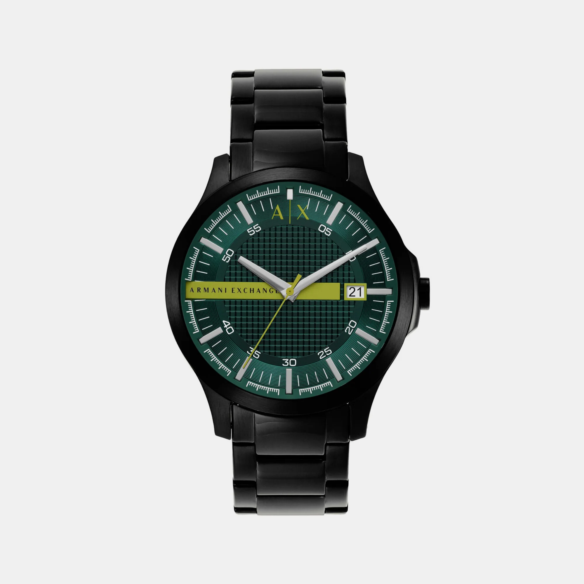 Men Quartz Green Dial Analog Stainless Steel Watch AX2450