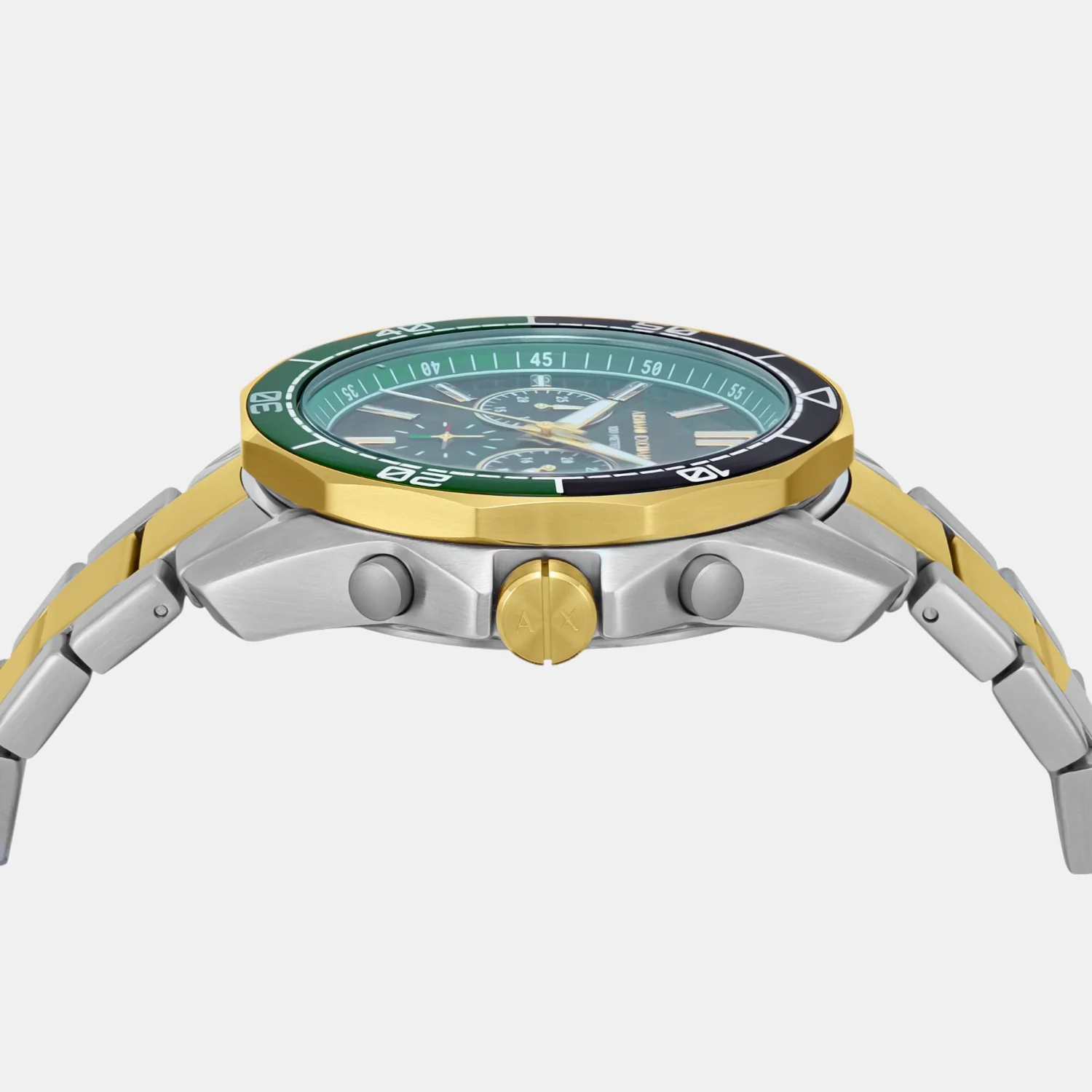 Men Quartz Green Dial Chronograph Stainless Steel Watch AX1966 - Image 5