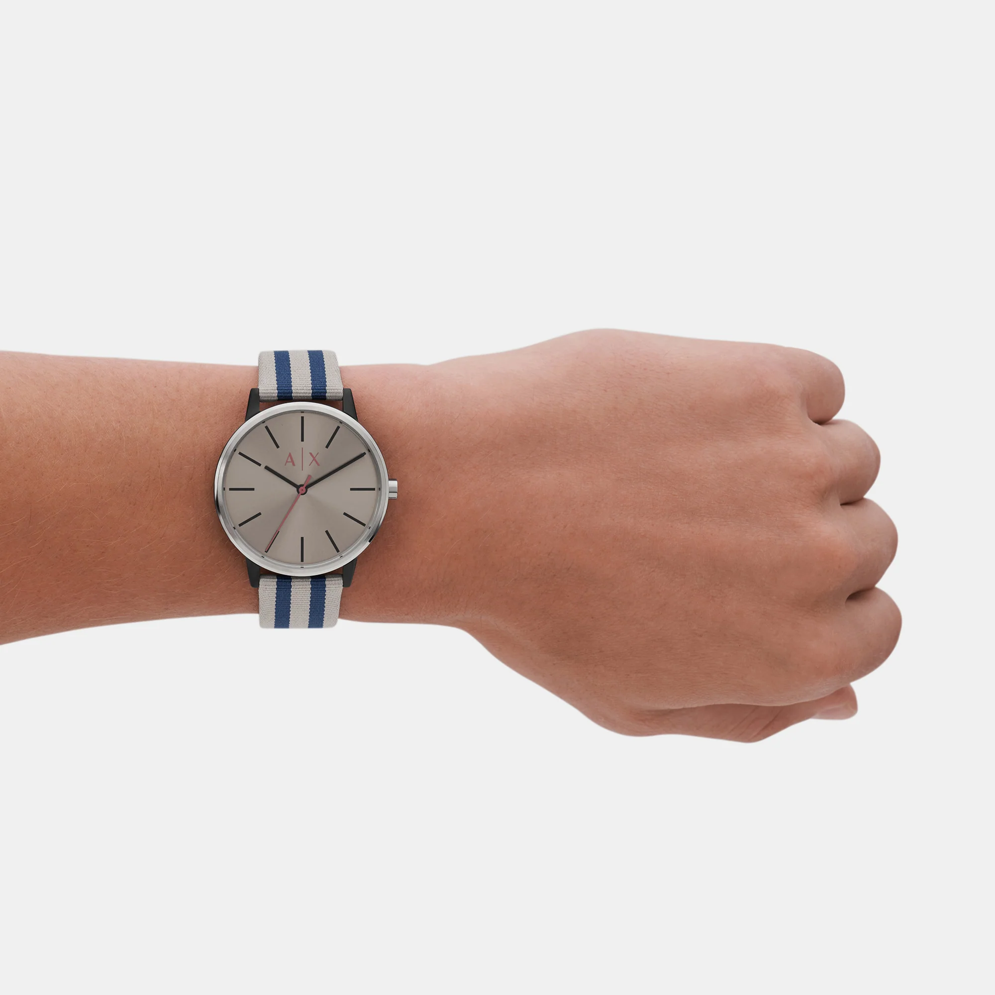 Men Quartz Grey Dial Analog Fabric Watch AX2757 - Image 6