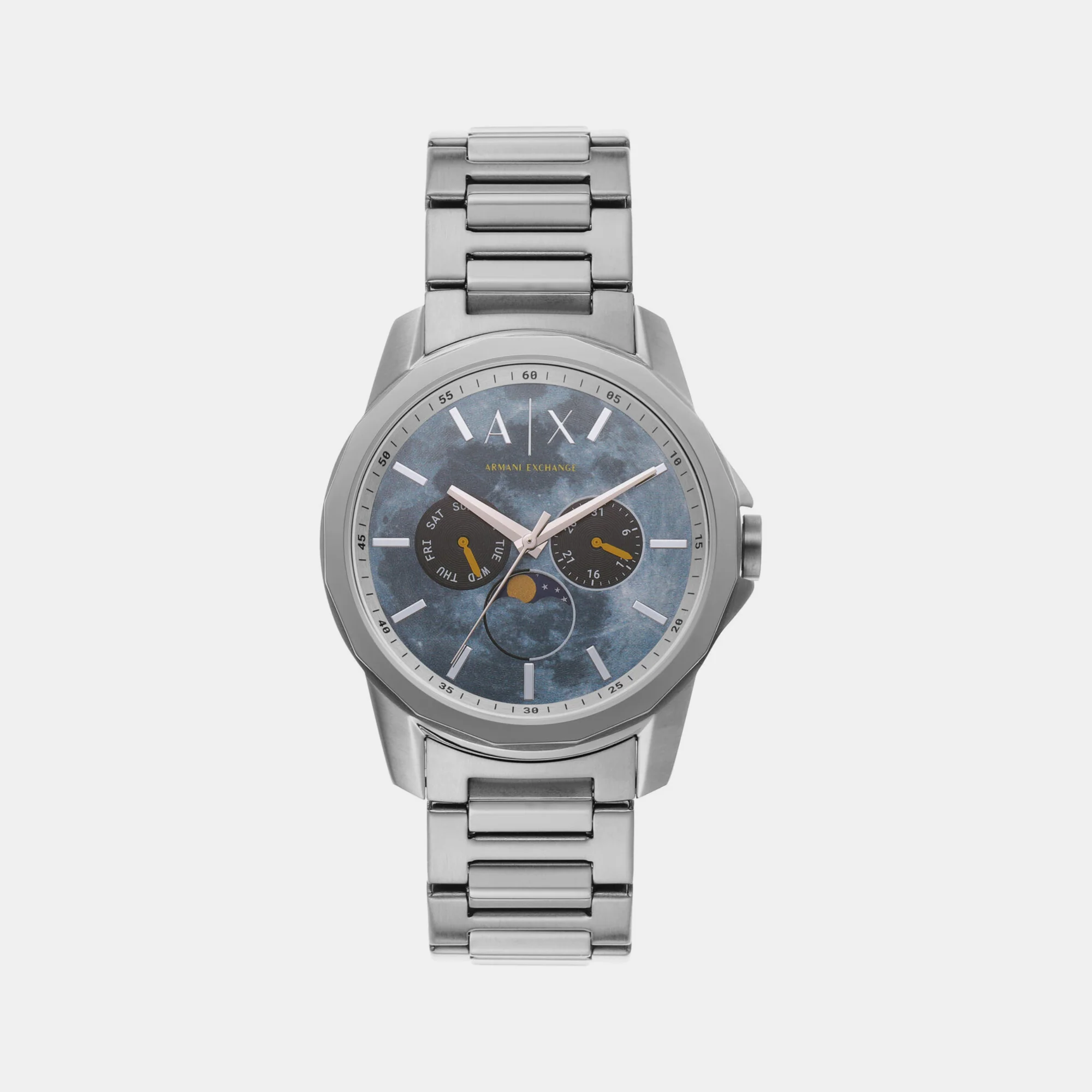 Men Quartz Grey Dial Analog Stainless Steel Watch AX1736