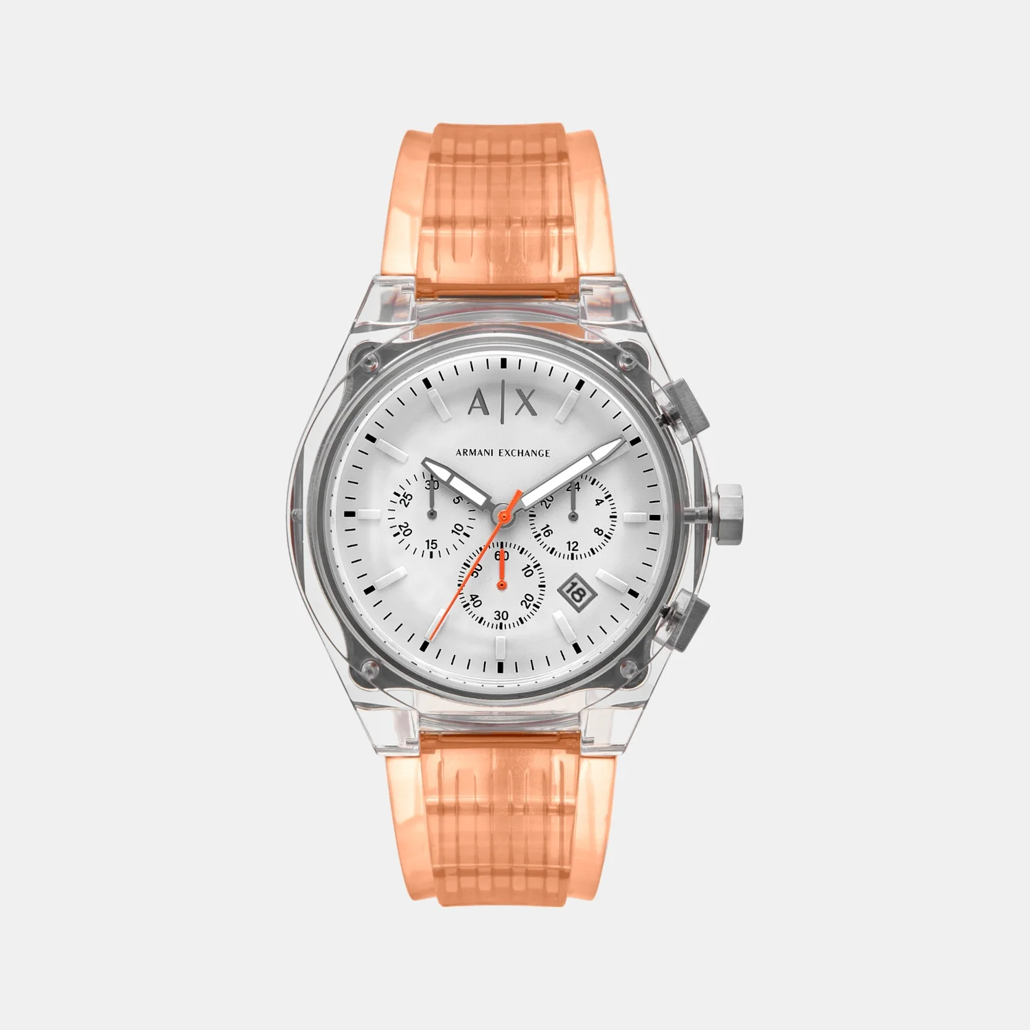 Men Quartz Grey Dial Chronograph Polyester Watch AX4164 - Image 2