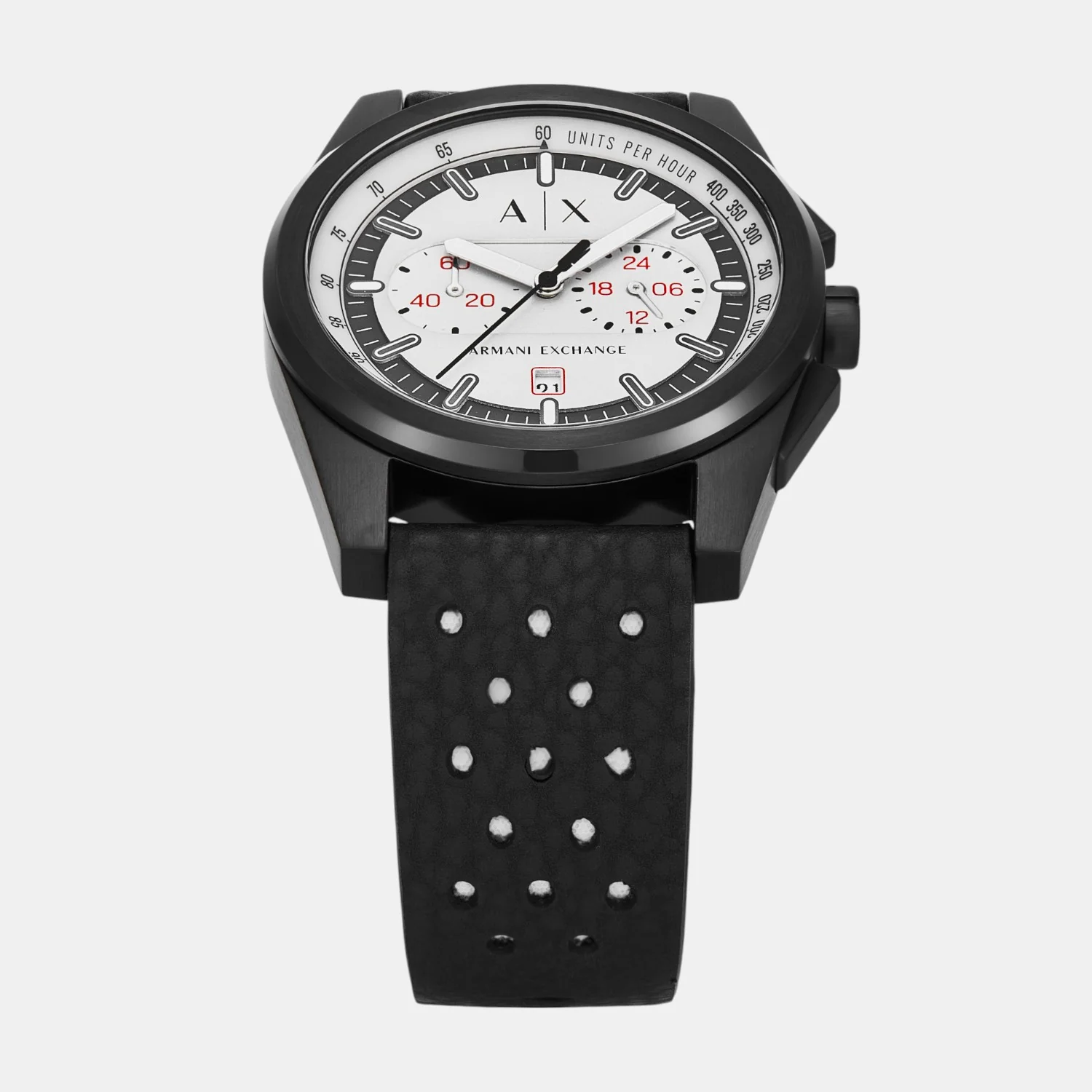 Men Quartz Grey Dial Chronograph Rubber Watch AX2865 - Image 3