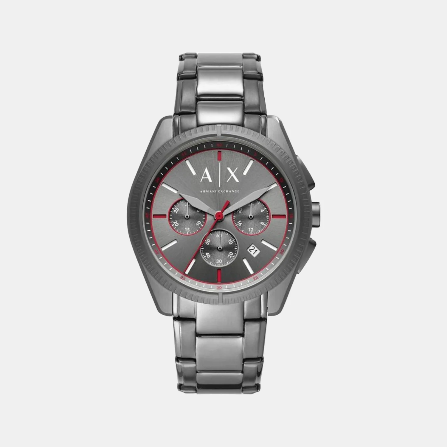 Men Quartz Grey Dial Chronograph Stainless Steel Watch AX2851