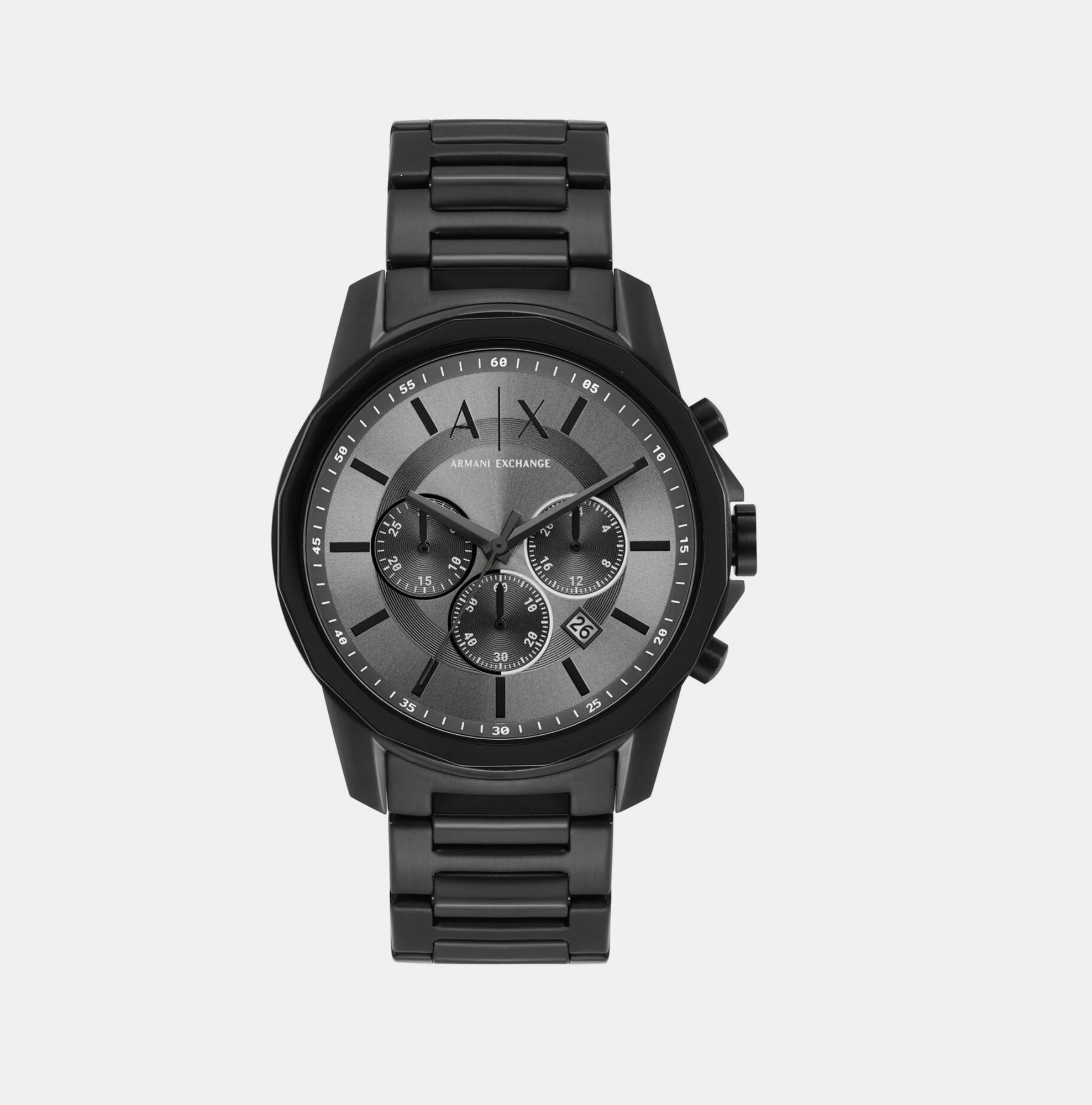 Men Quartz Grey Dial Chronograph Stainless Steel Watch AX7140SET