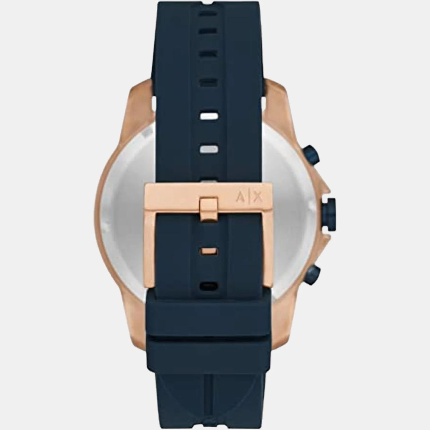 Men Quartz Rose Gold Dial Chronograph Silicone Watch AX1730 - Image 2