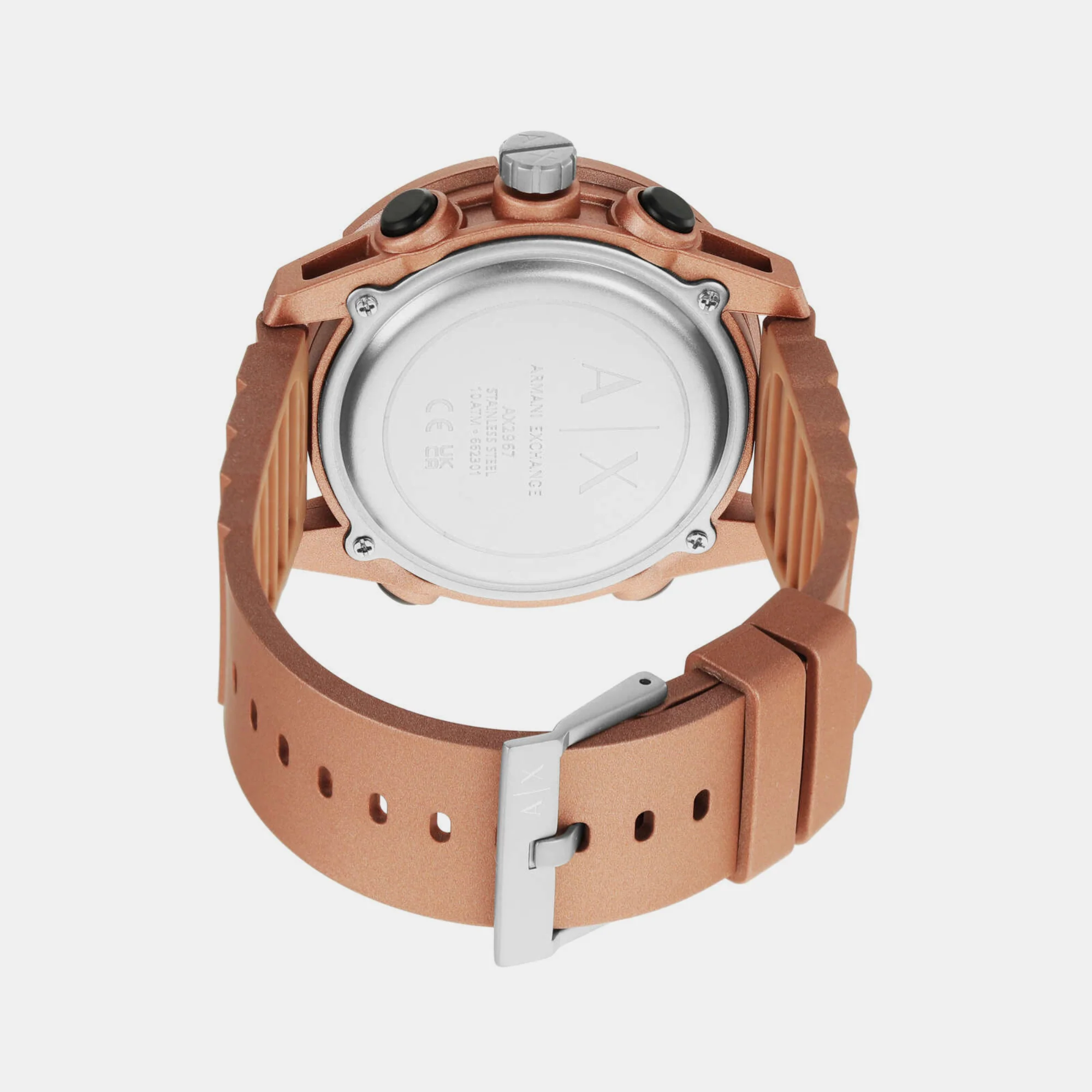 Men Quartz Rose Gold Dial Digital Polyester Watch AX2967 - Image 2