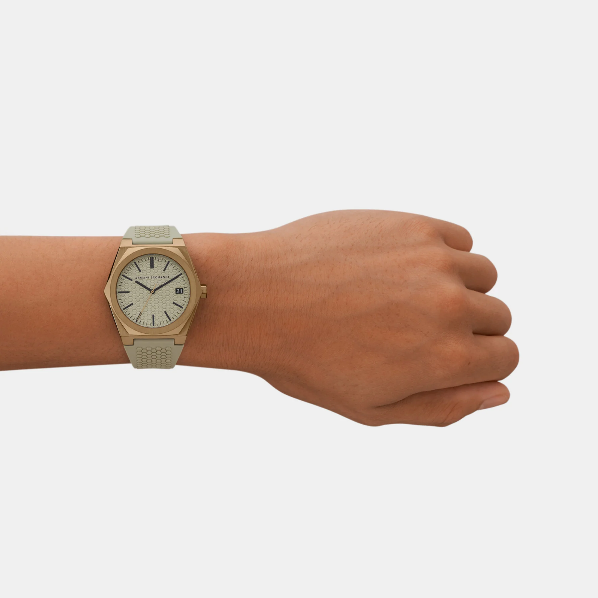 Men Quartz Silver Dial Analog Silicone Watch AX2813 - Image 3