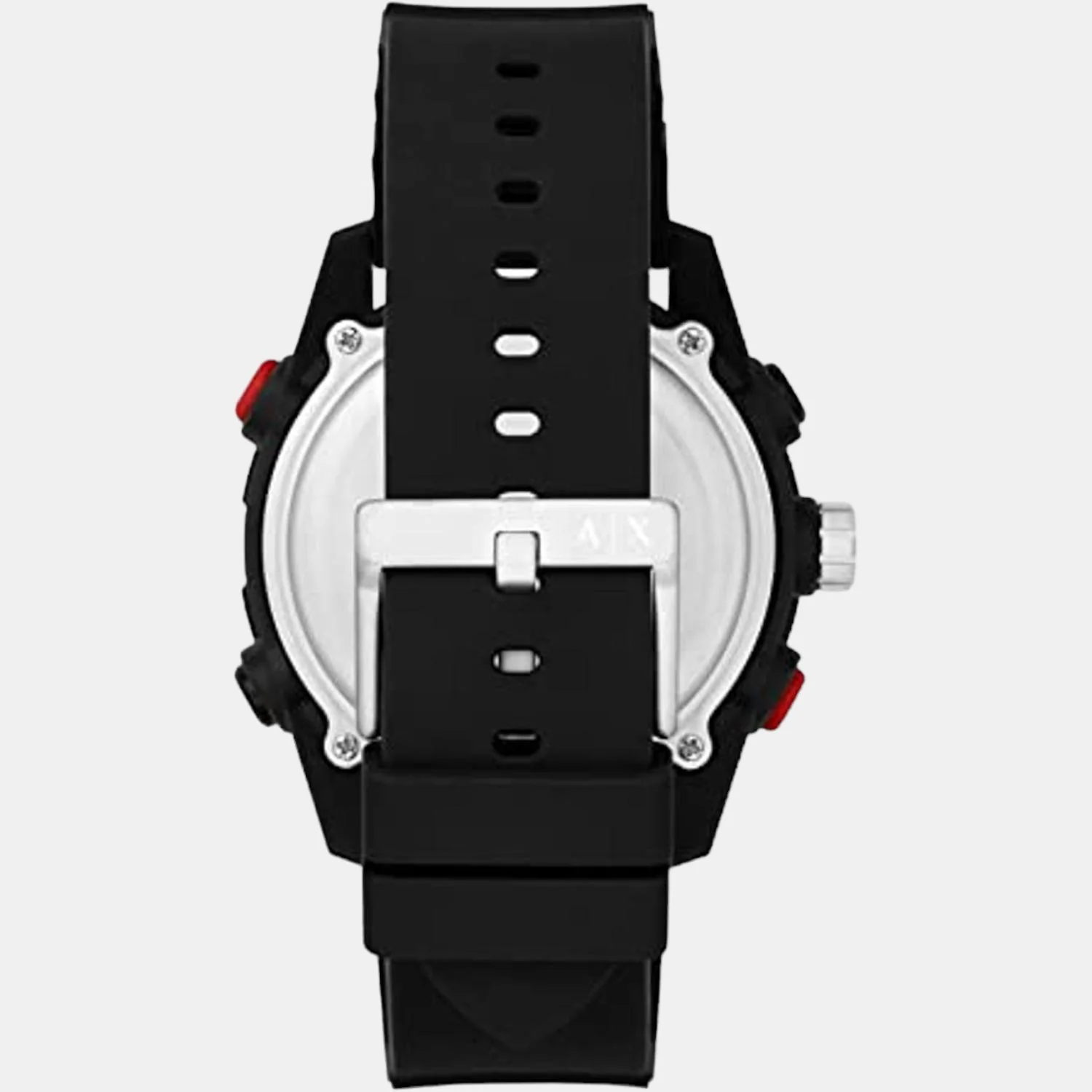 Men Quartz Silver Dial Chronograph Silicone Watch AX2960 - Image 2