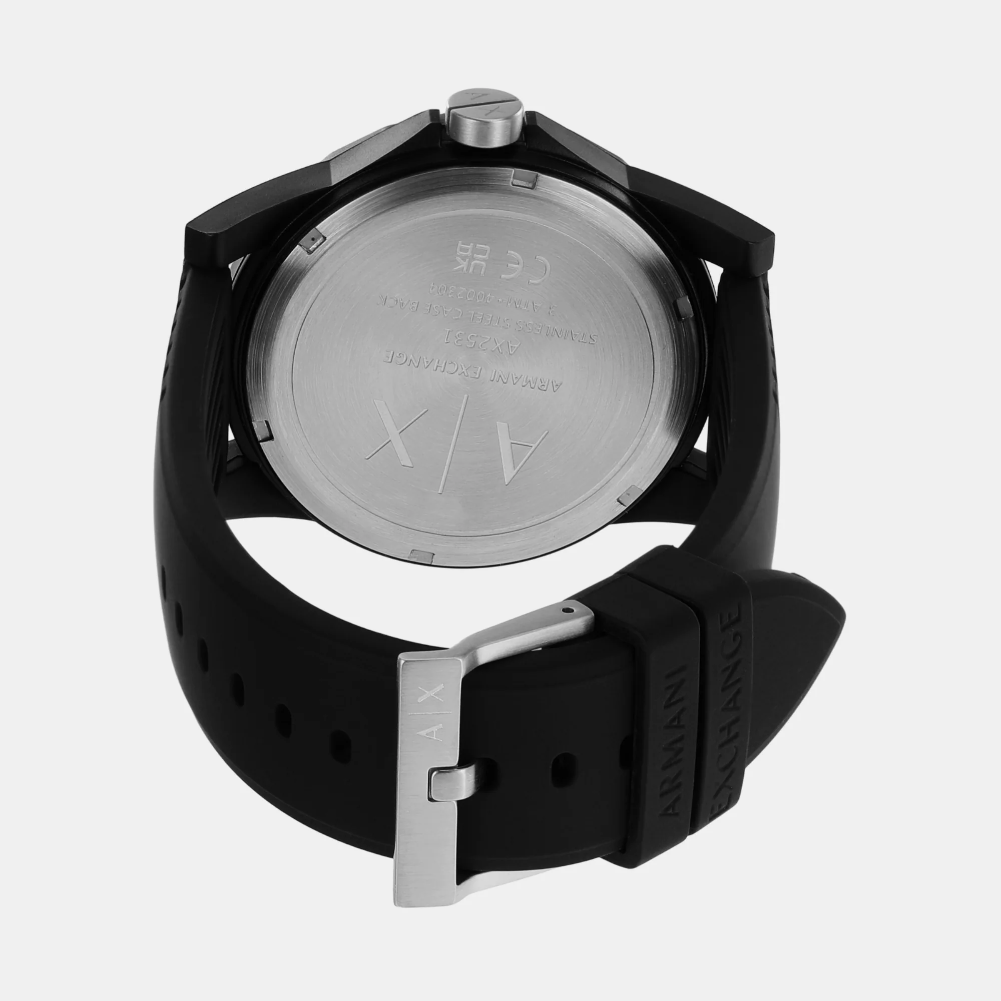 Men Quartz White Dial Analog Silicone Watch AX2531 - Image 2