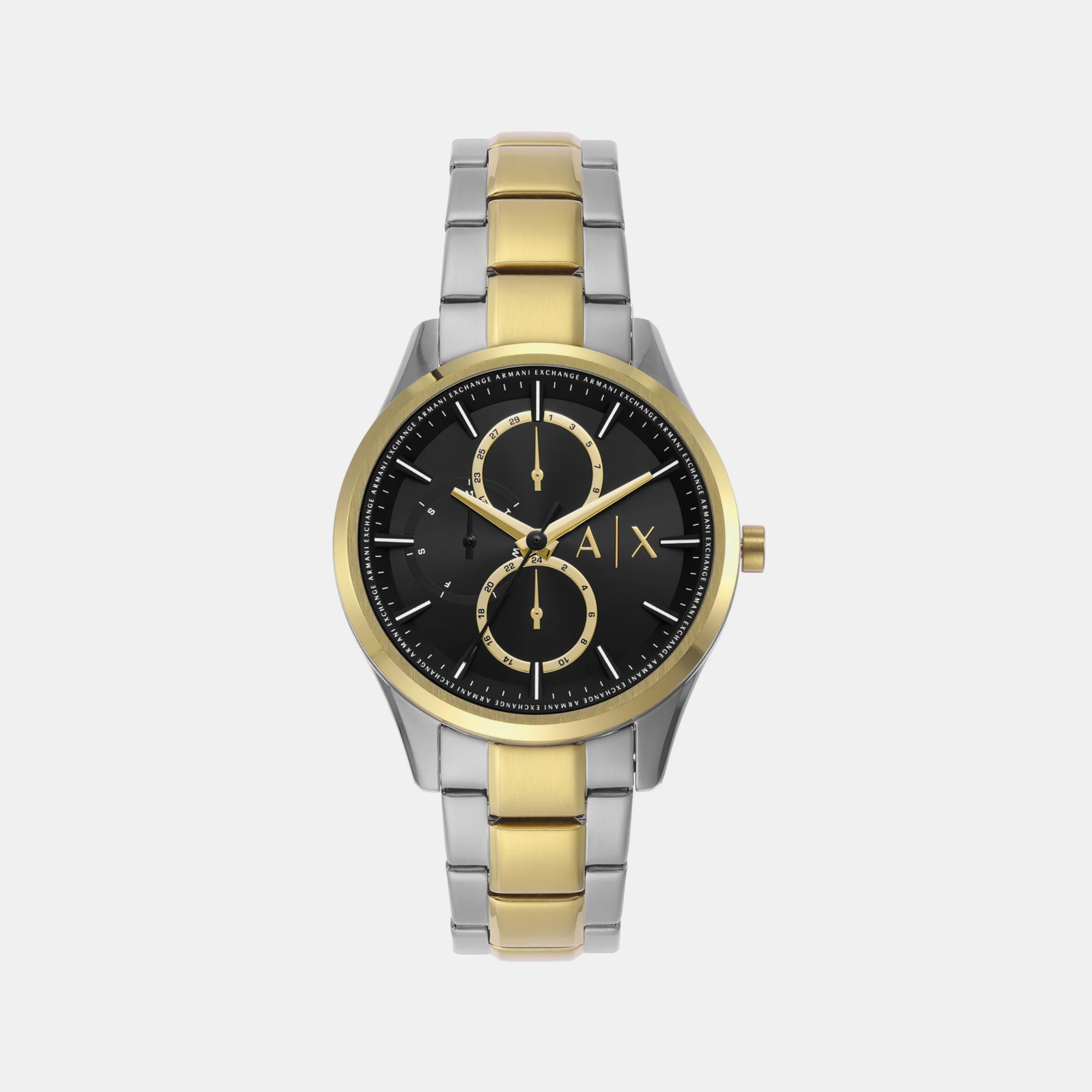 Na Men Quartz Black Dial Analog Stainless Steel Watch AX1865 - Image 2