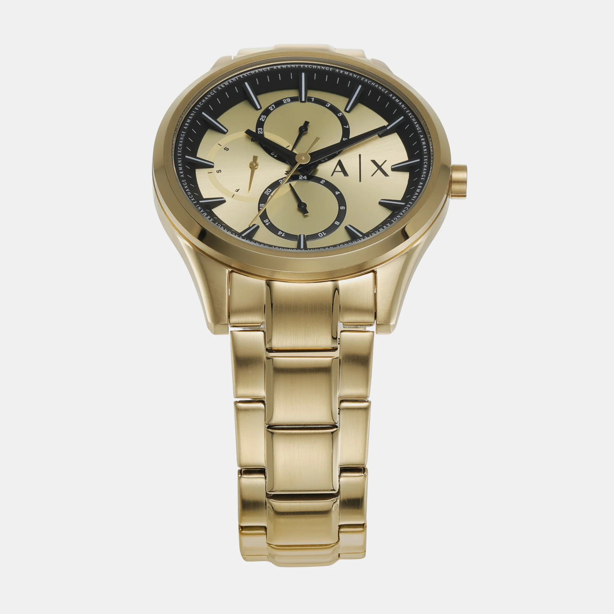 Na Men Quartz Gold Dial Chronograph Stainless Steel Watch AX1866 - Image 2