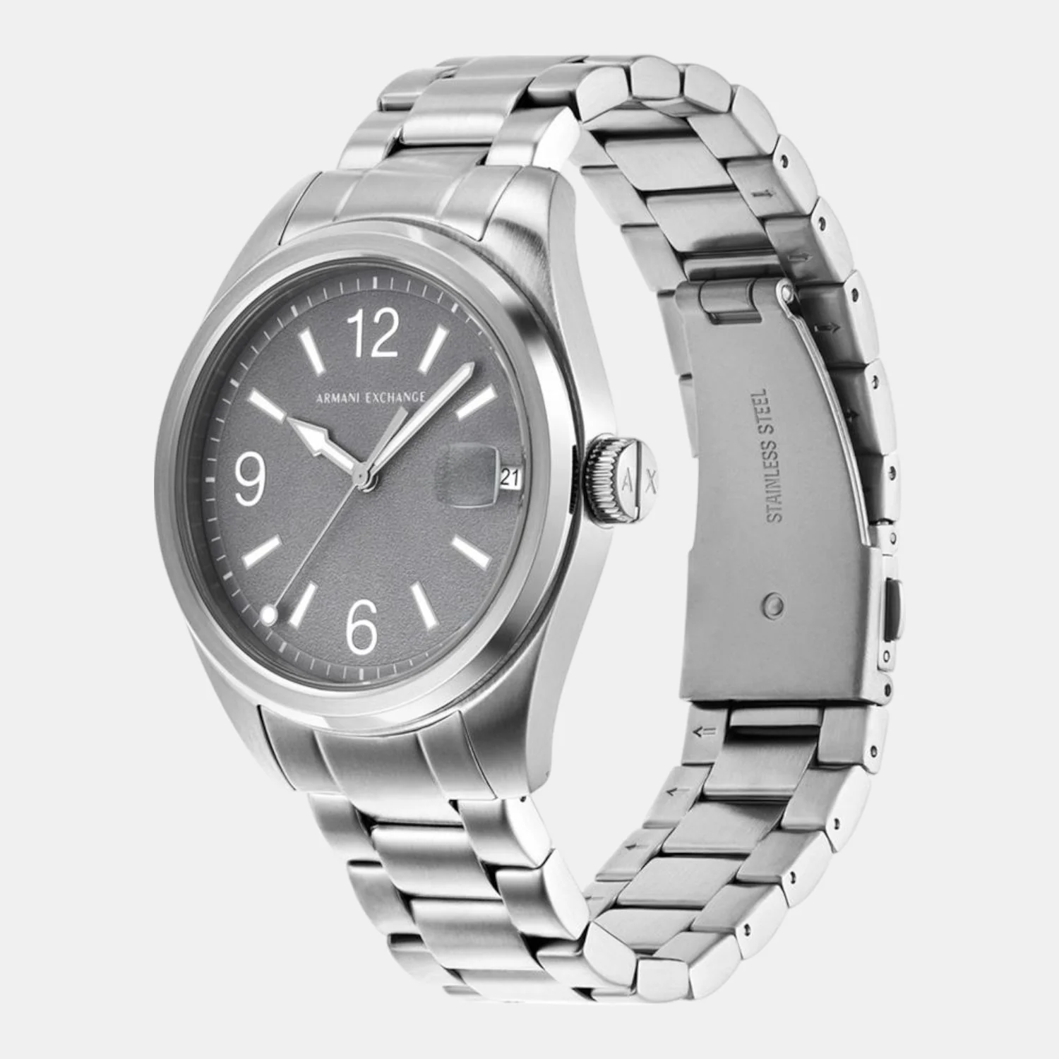 Na Men Quartz Grey Dial Analog Stainless Steel Watch AX1420 - Image 3