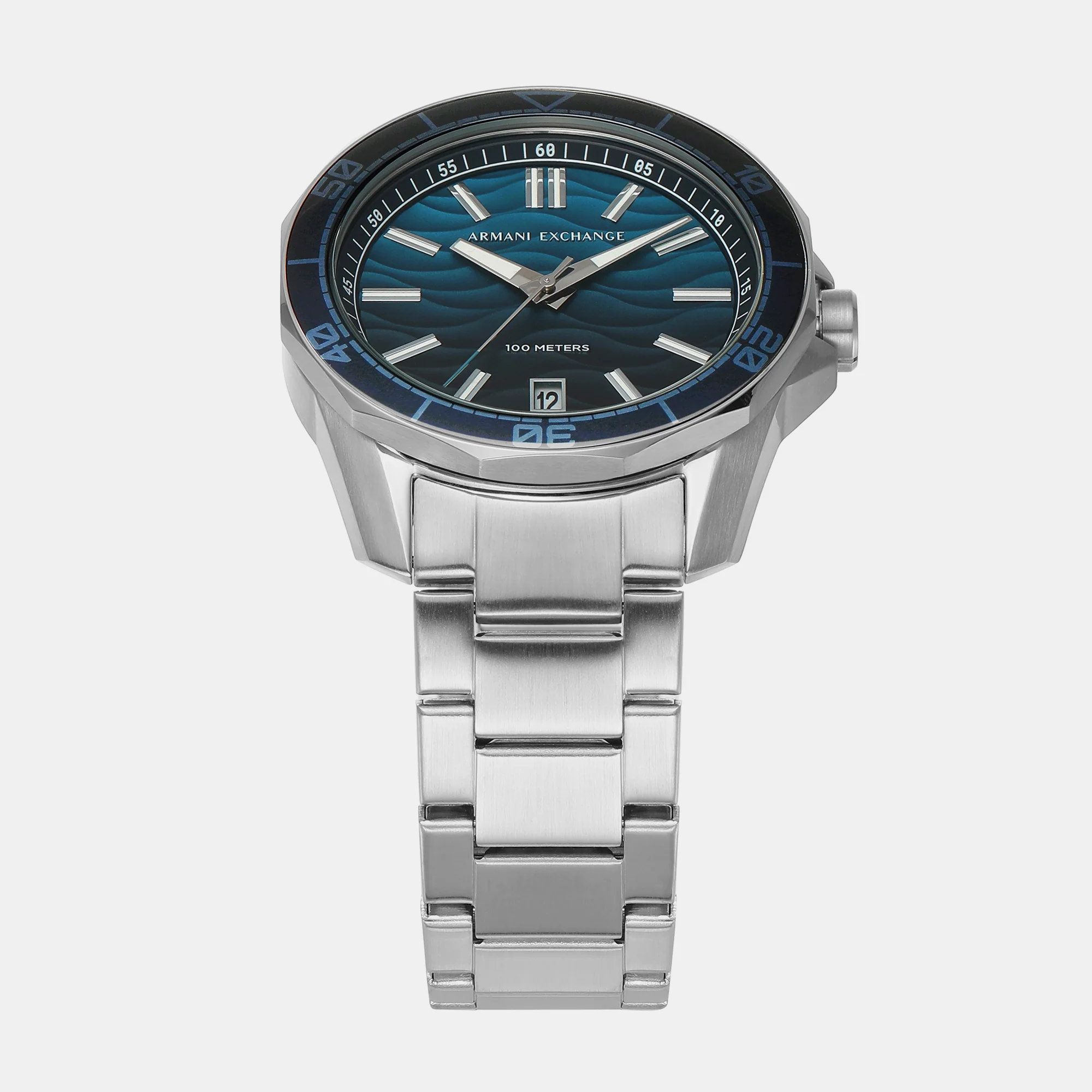 Spencer Men Quartz Blue Dial Analog Stainless Steel Watch AX1950 - Image 2