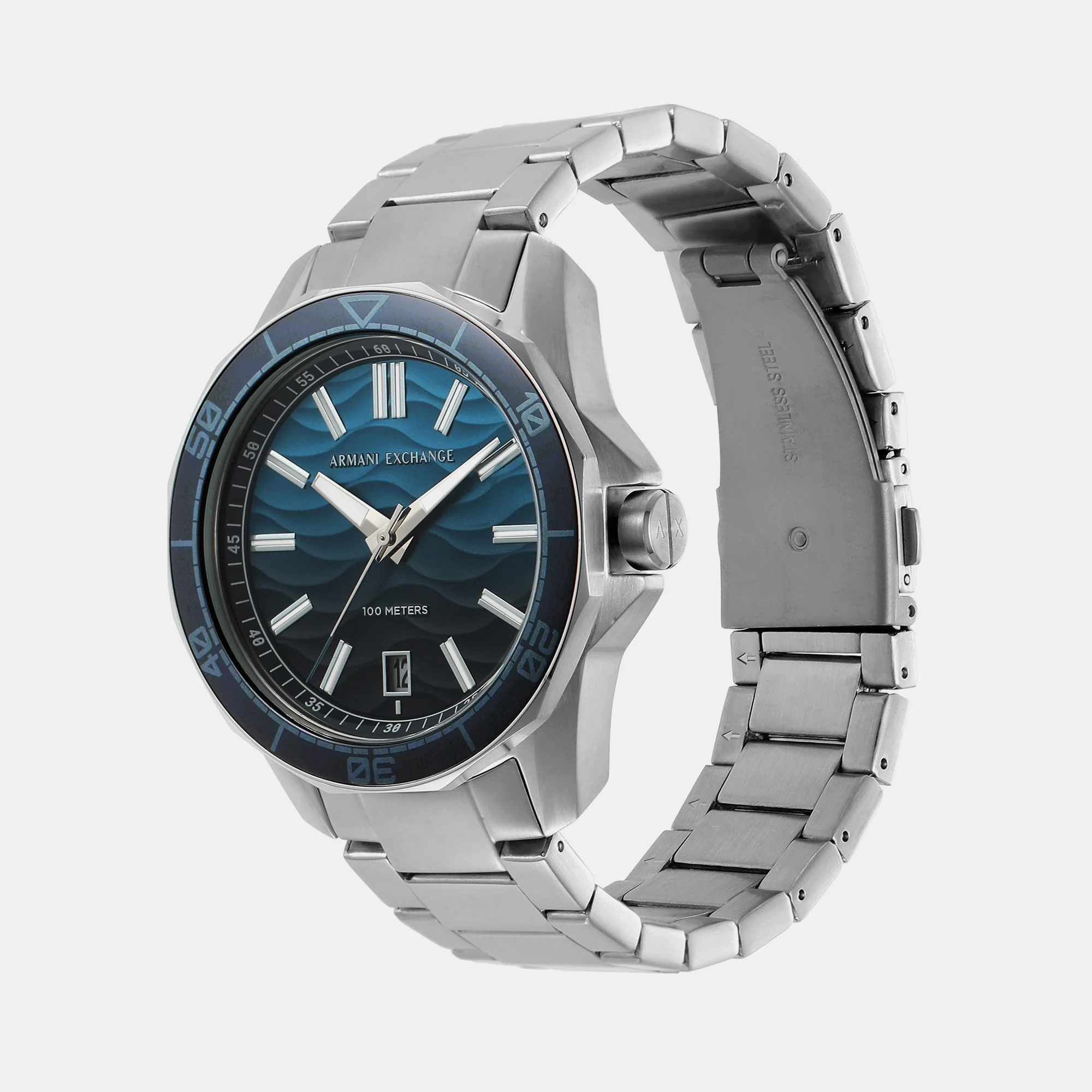 Spencer Men Quartz Blue Dial Analog Stainless Steel Watch AX1950 - Image 3