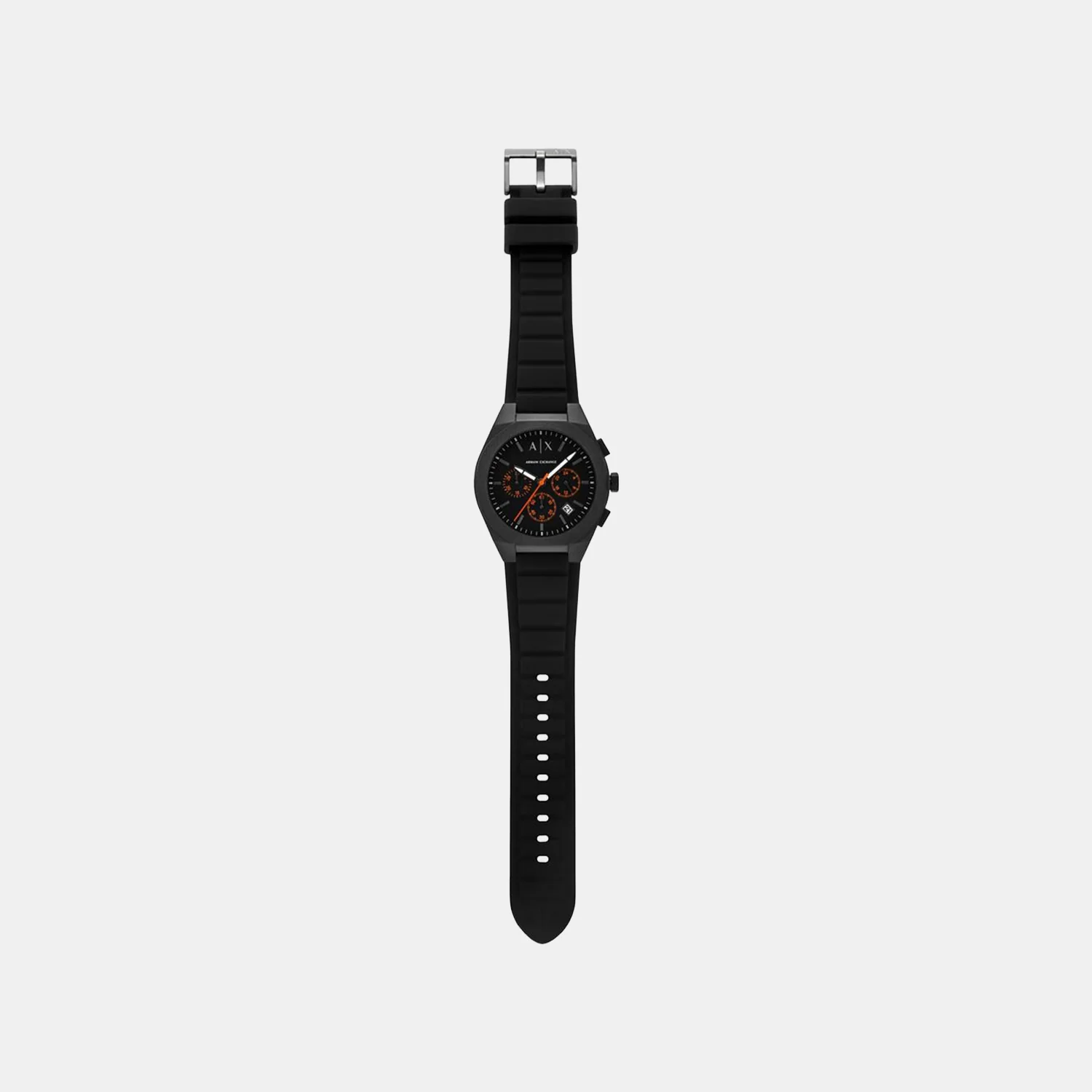 Sync Men Quartz Black Dial Chronograph Silicone Watch AX4198 - Image 4