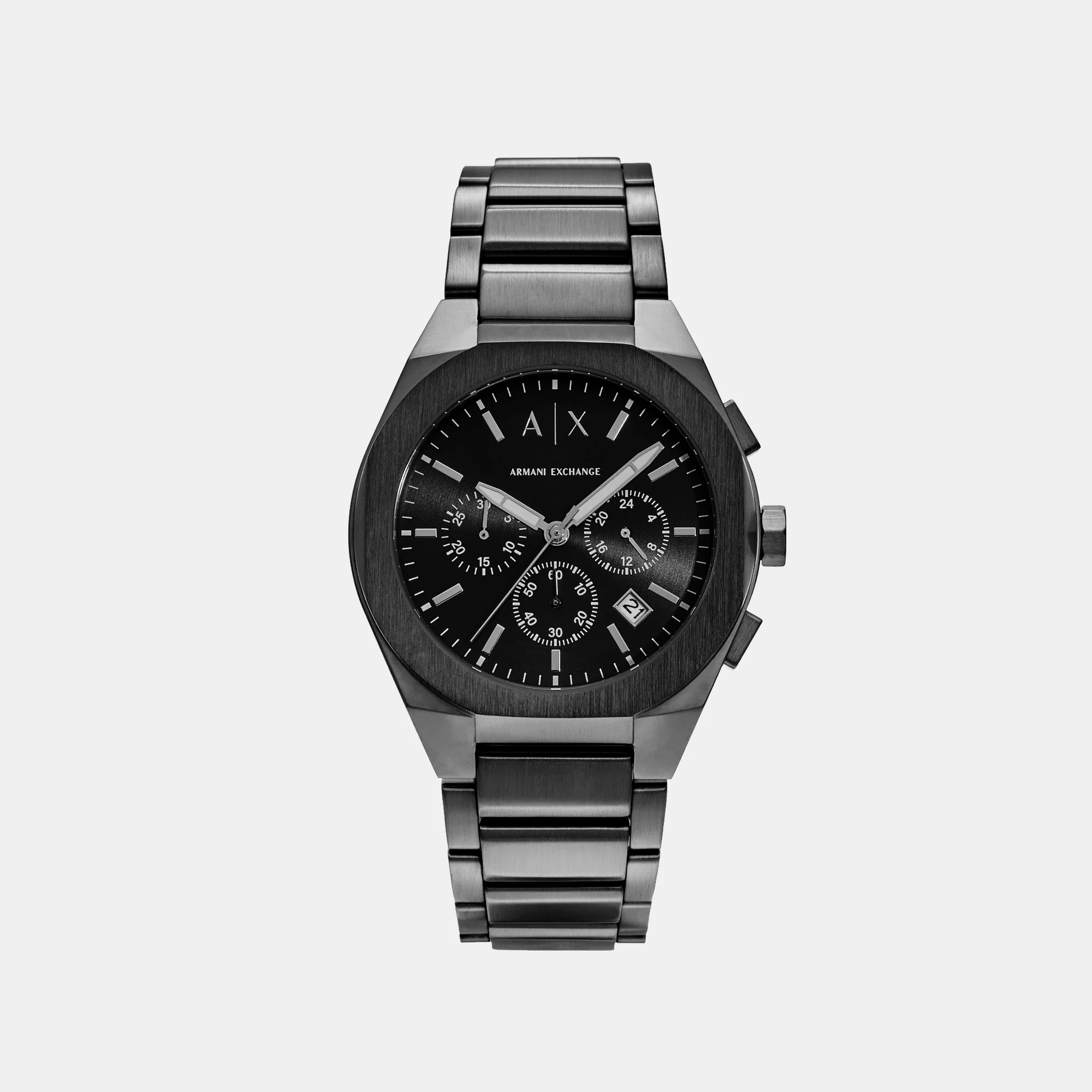 Sync Men Quartz Black Dial Chronograph Stainless Steel Watch AX4183 - Image 2