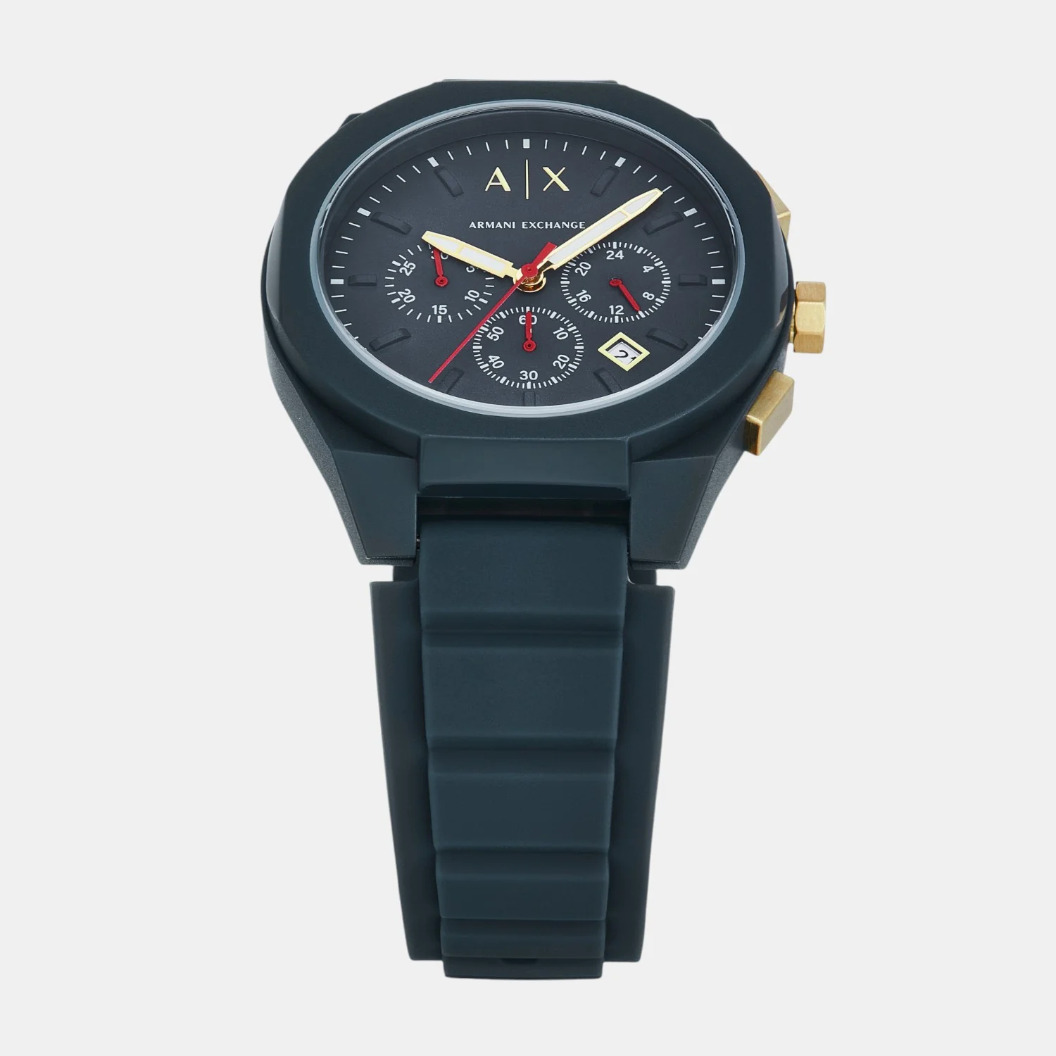 Sync Men Quartz Blue Dial Chronograph Silicone Watch AX4168 - Image 3