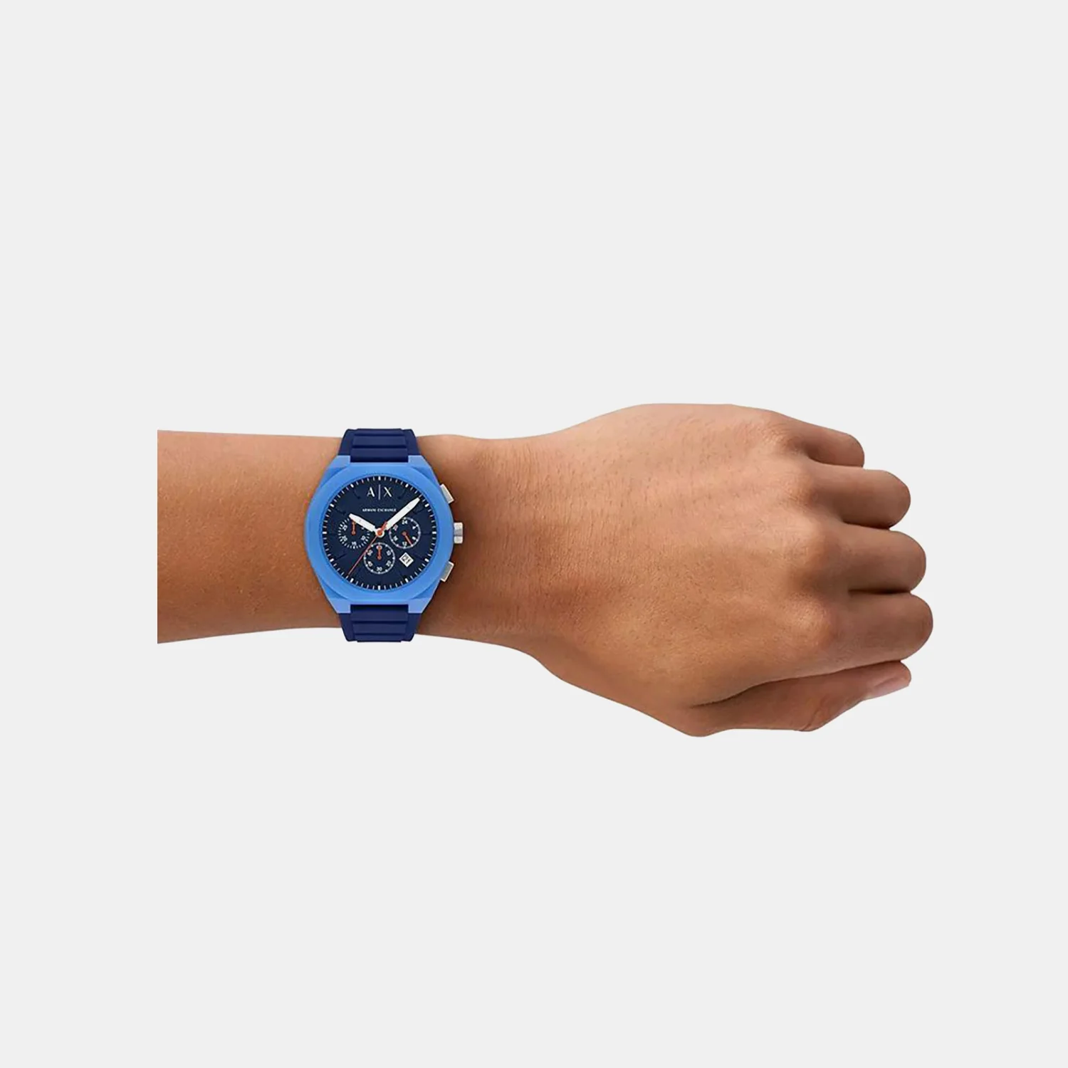 Sync Men Quartz Blue Dial Chronograph Silicone Watch AX4170 - Image 5