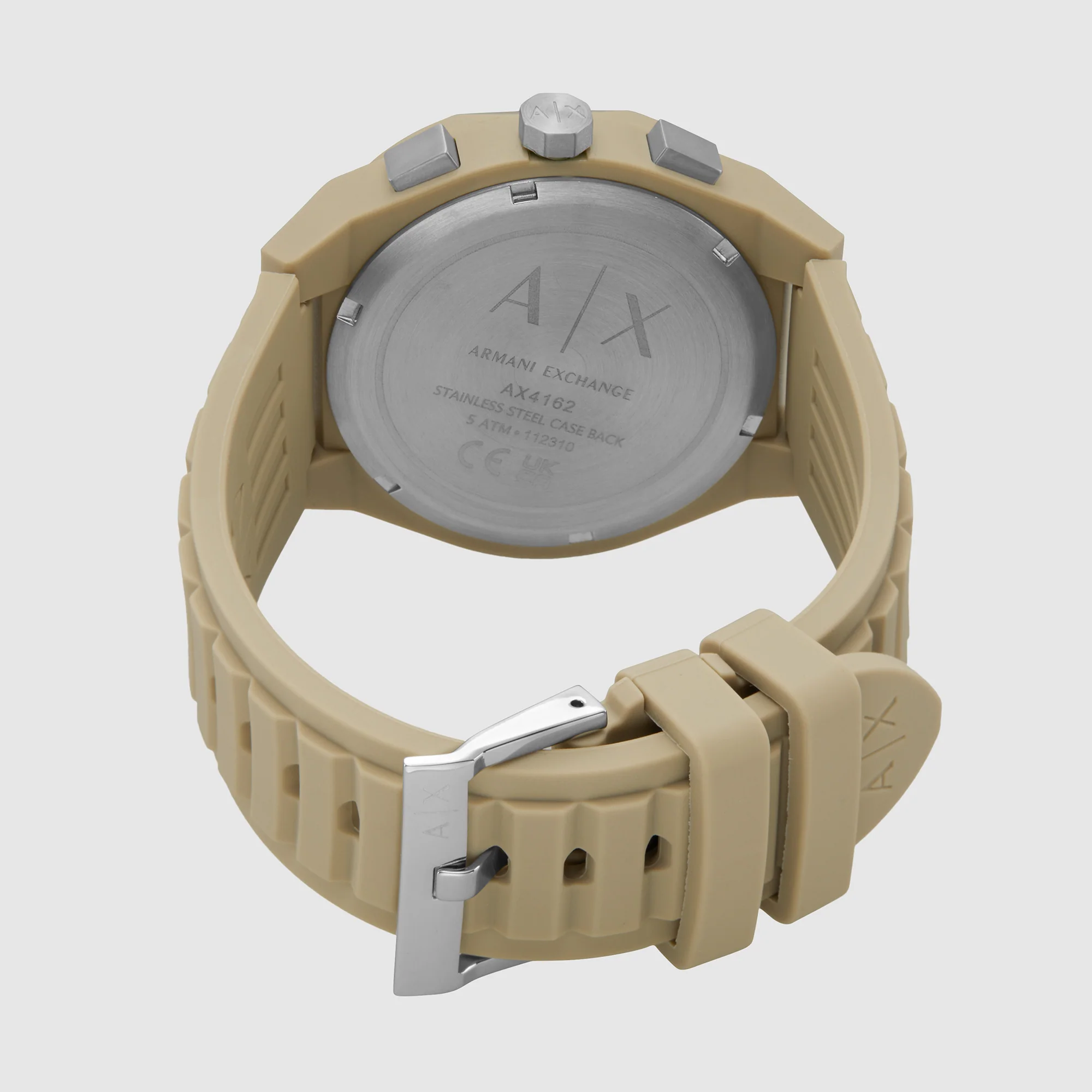Sync Men Quartz Brown Dial Chronograph Silicone Watch AX4162 - Image 3