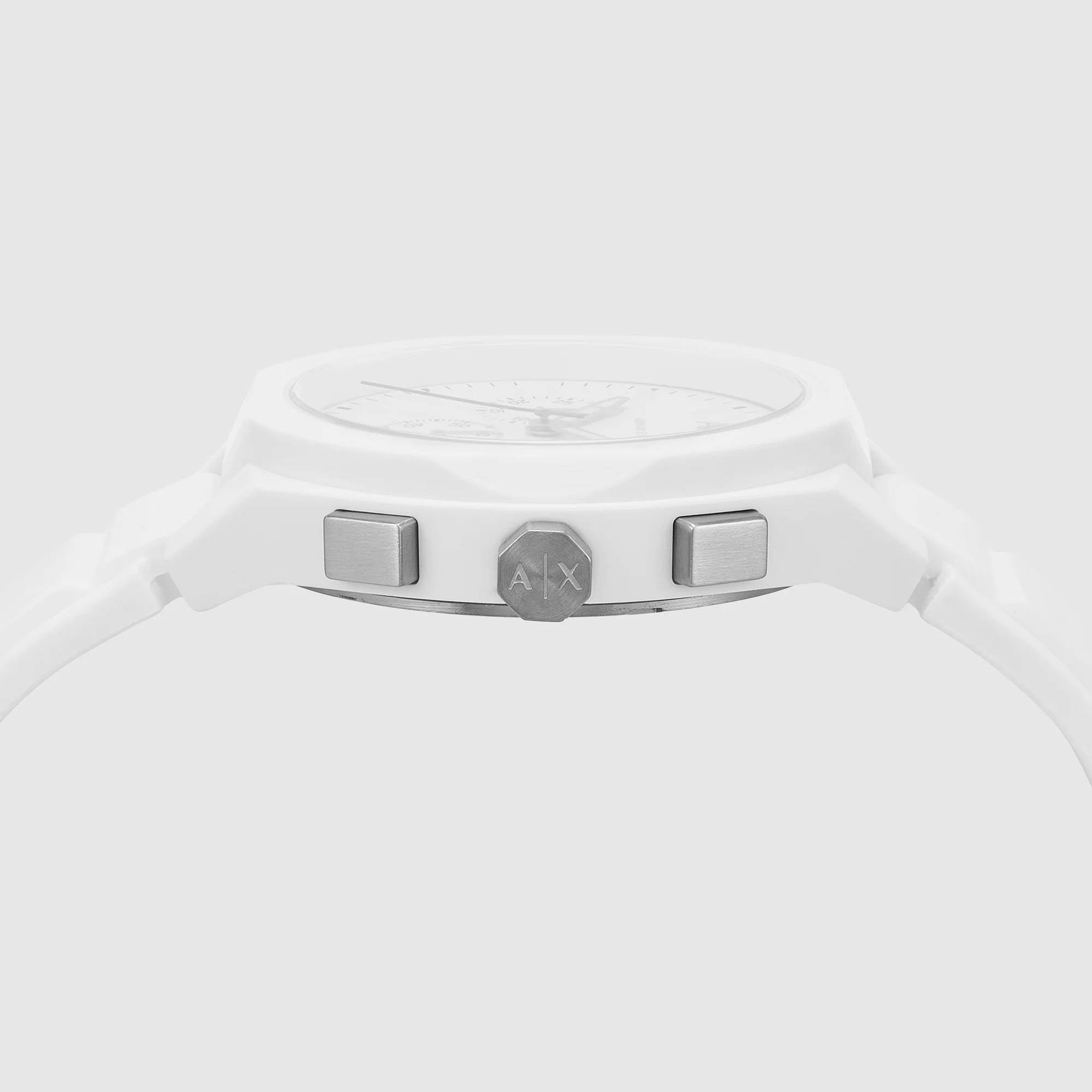 Sync Men Quartz White Dial Chronograph Silicone Watch AX4160 - Image 2