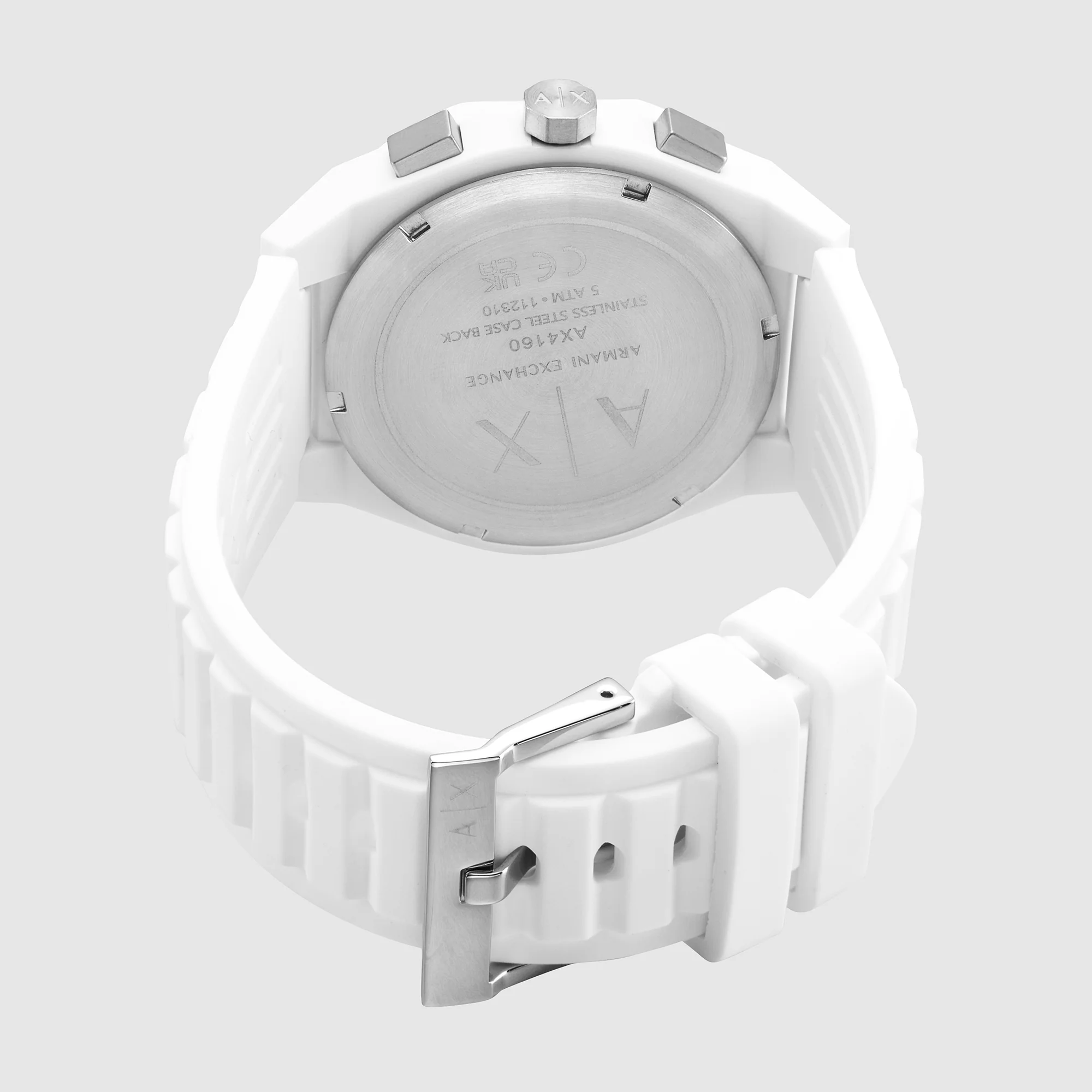 Sync Men Quartz White Dial Chronograph Silicone Watch AX4160 - Image 3