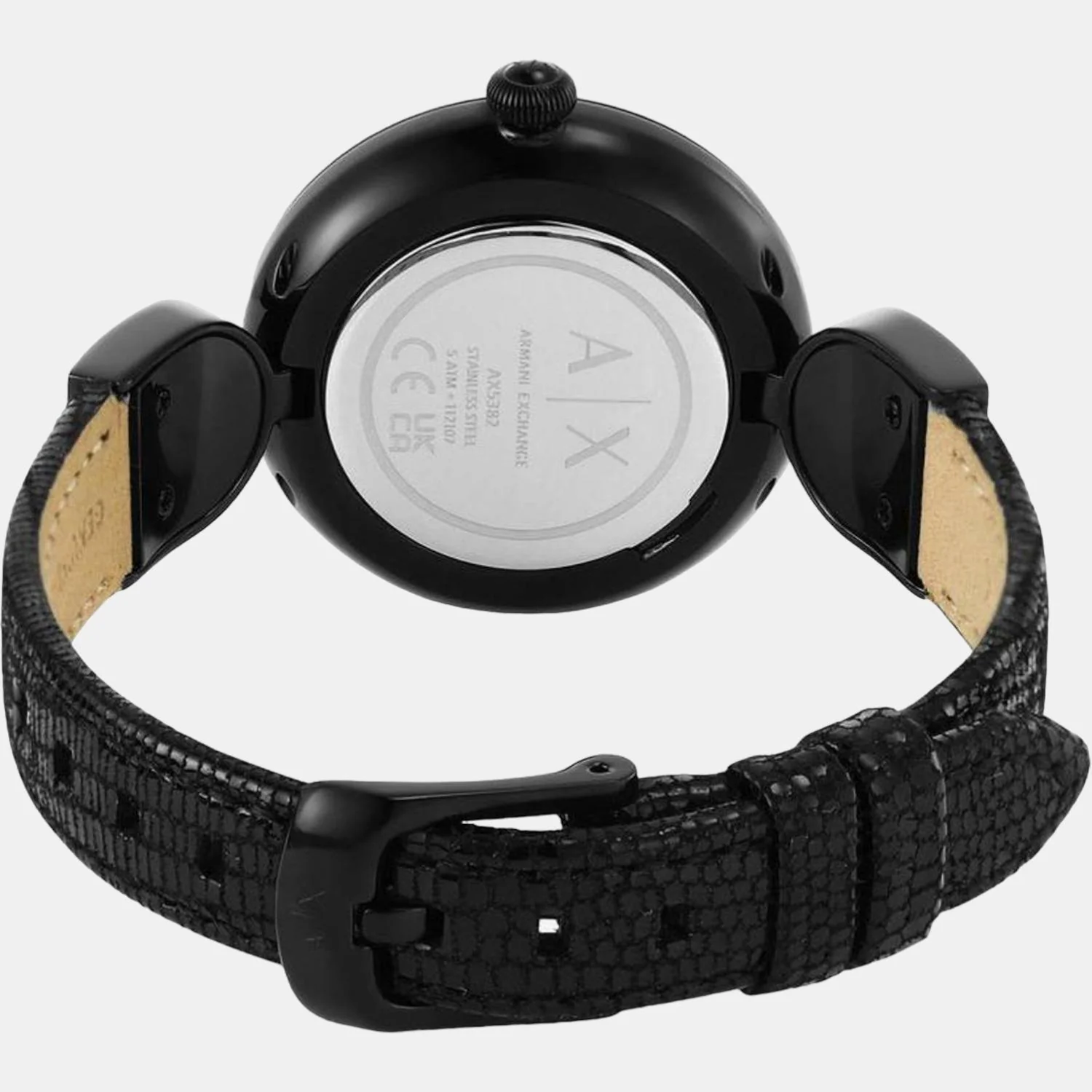 Women Quartz Black Dial Analog Leather Watch AX5382 - Image 2