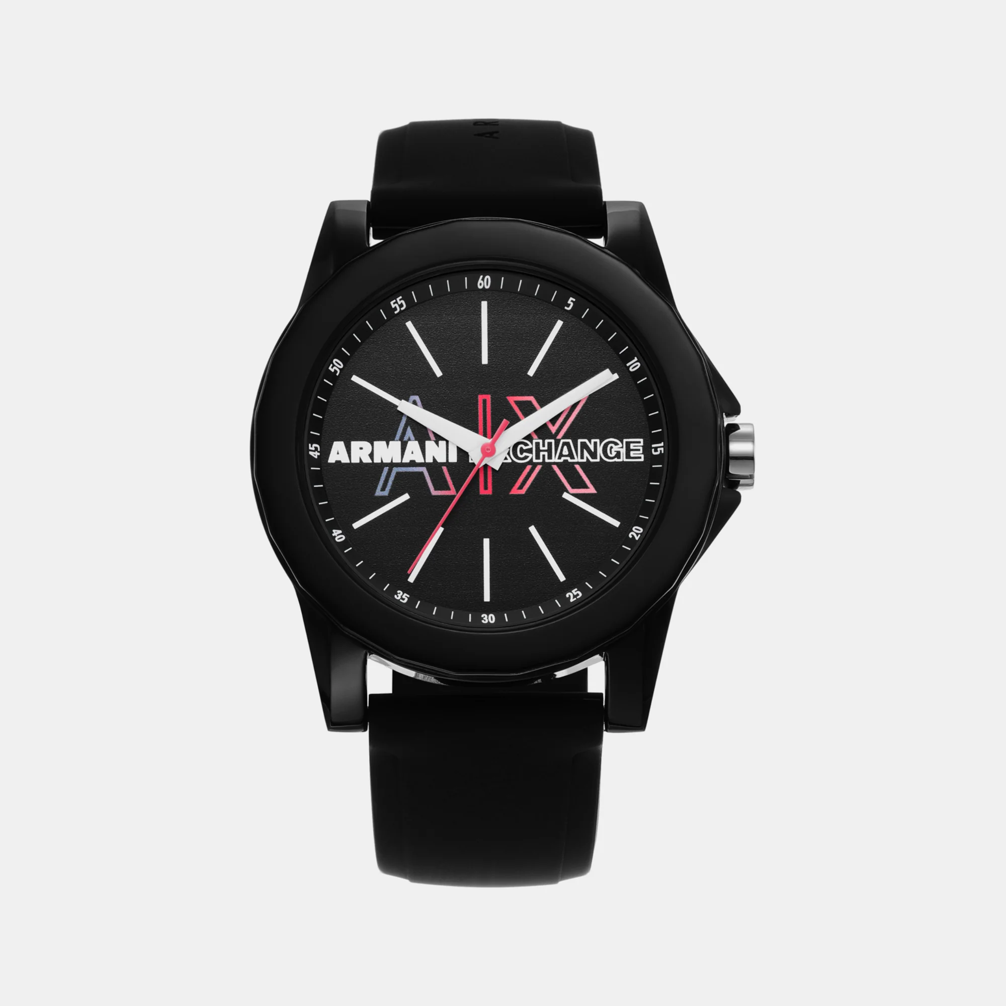 Women Quartz Black Dial Analog Silicone Watch AX4374