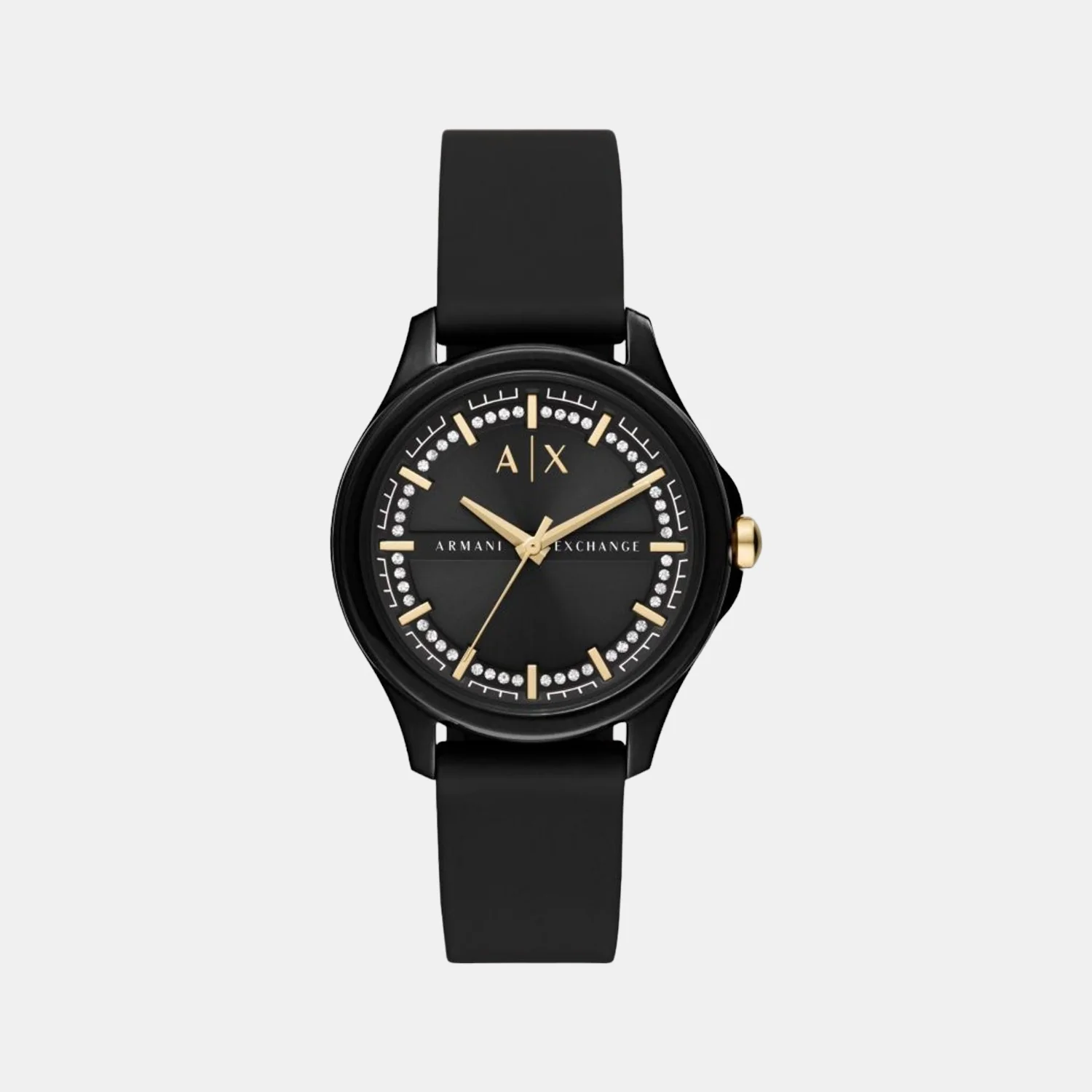 Women Quartz Black Dial Analog Silicone Watch AX5265