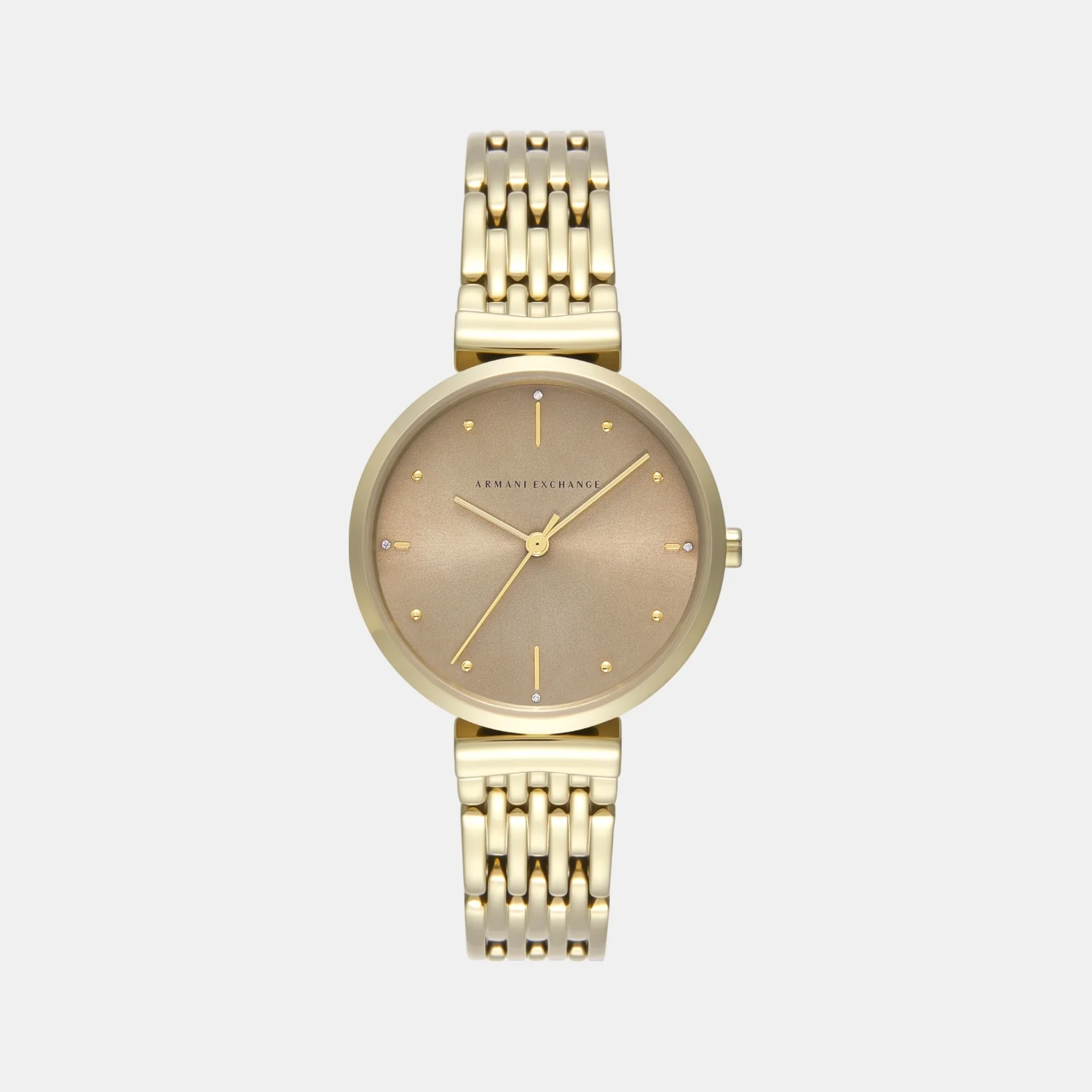 Women Quartz Brown Dial Analog Stainless Steel Watch AX5916 - Image 2