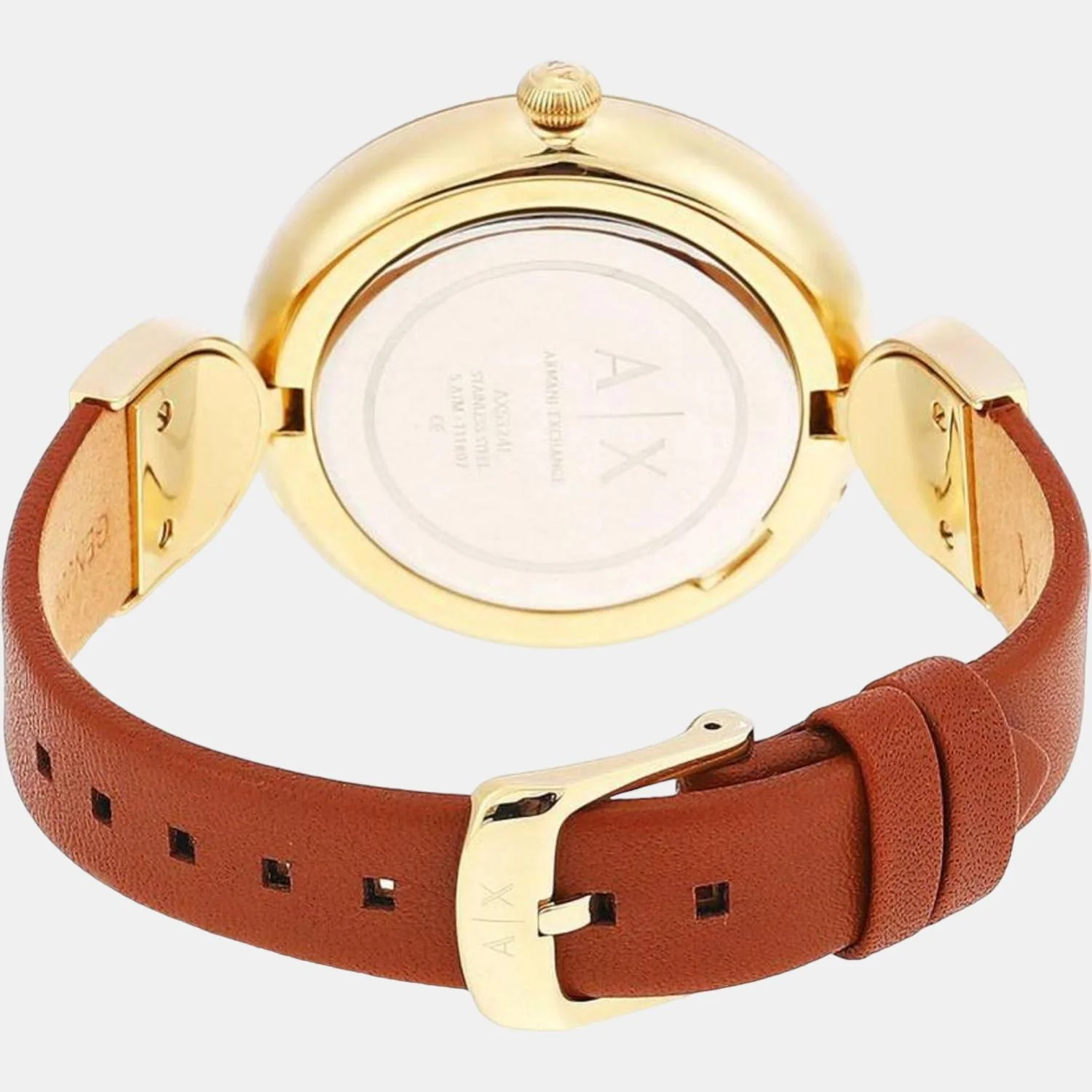 Women Quartz Gold Dial Analog Leather Watch AX5324 - Image 3
