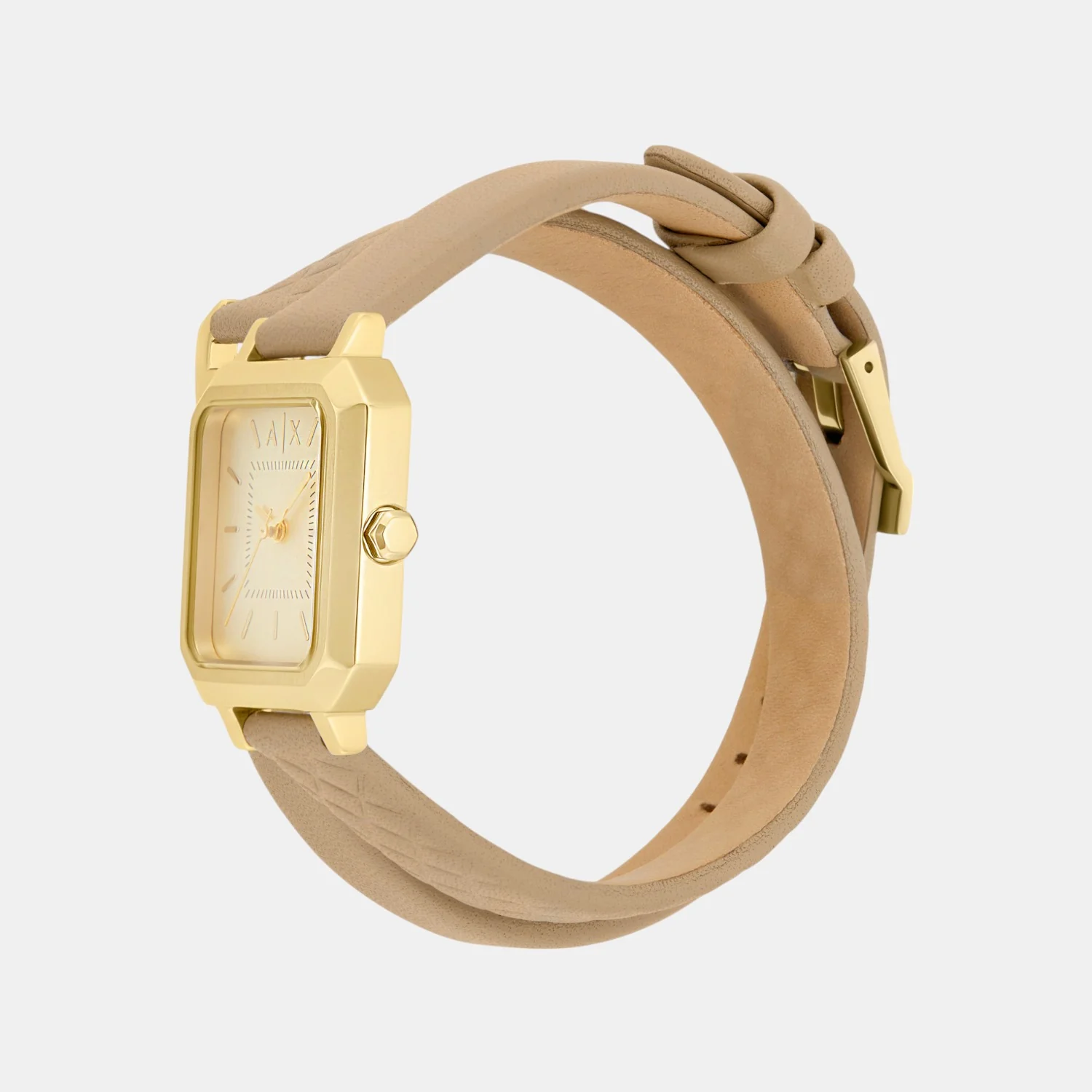Women Quartz Gold Dial Analog Leather Watch AX5728 - Image 6