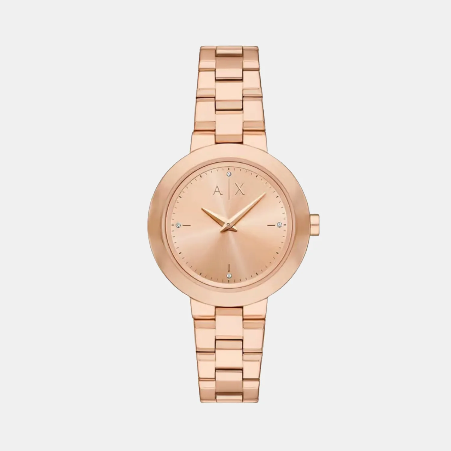 Women Quartz Rose Gold Dial Analog Stainless Steel Watch AX5177 - Image 2