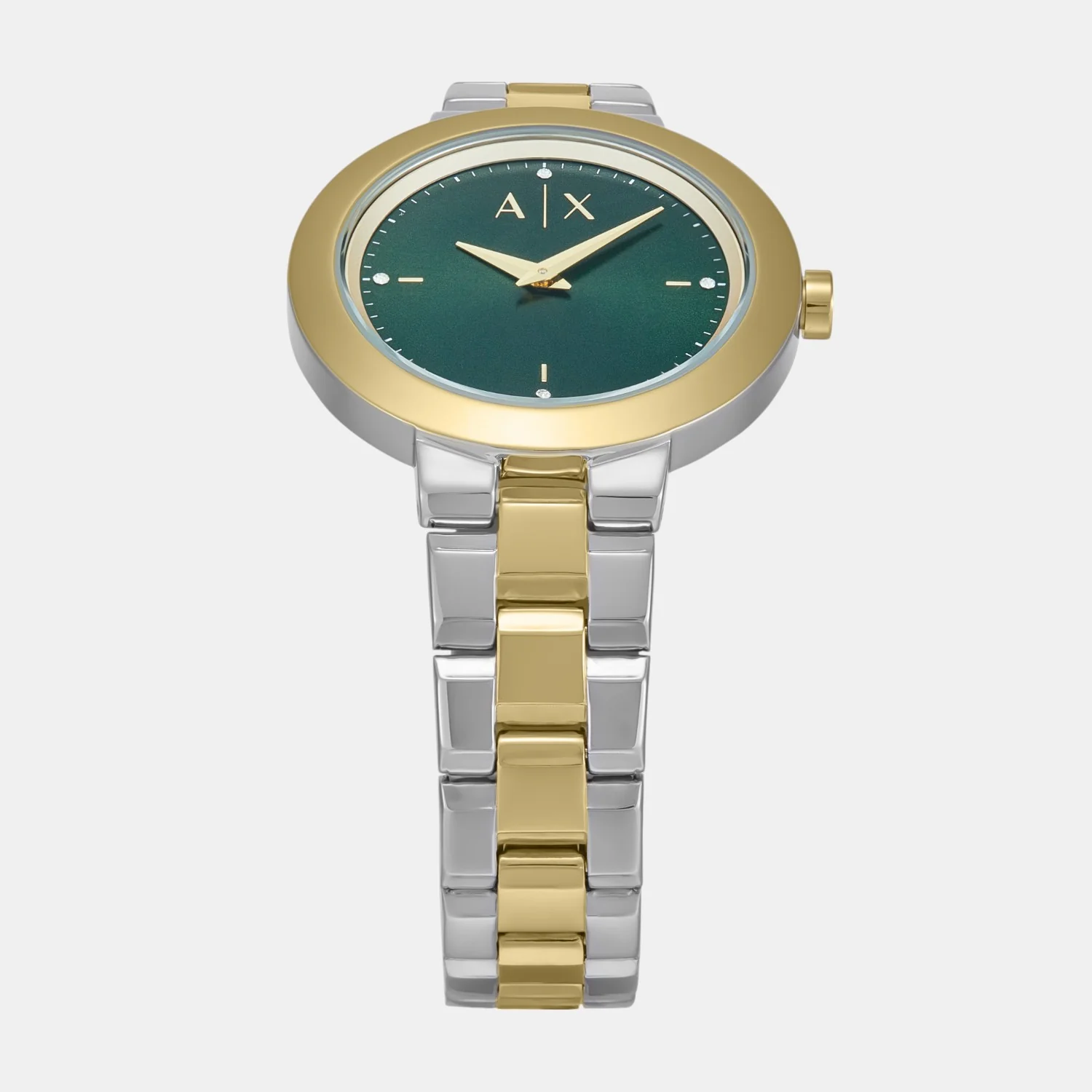 Women Quartz Green Dial Analog Stainless Steel Watch AX5176 - Image 3