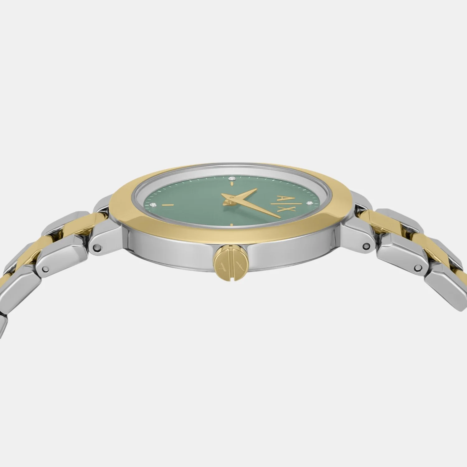 Women Quartz Green Dial Analog Stainless Steel Watch AX5176 - Image 4