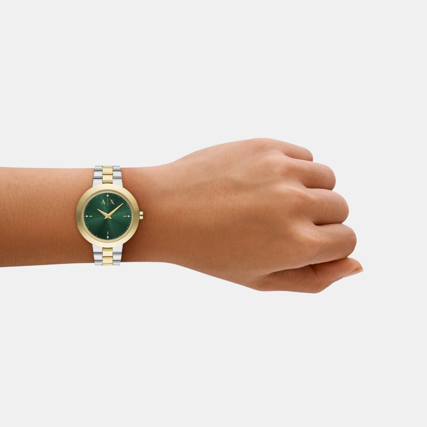 Women Quartz Green Dial Analog Stainless Steel Watch AX5176 - Image 5