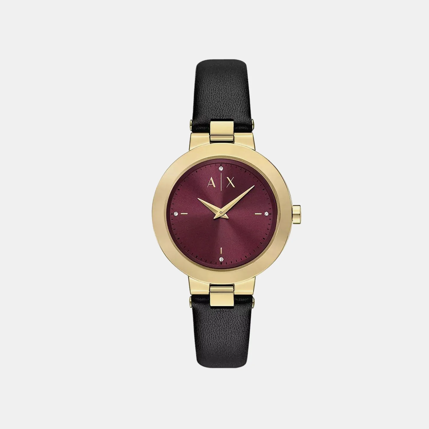 Women Quartz Red Dial Analog Leather Watch AX5178