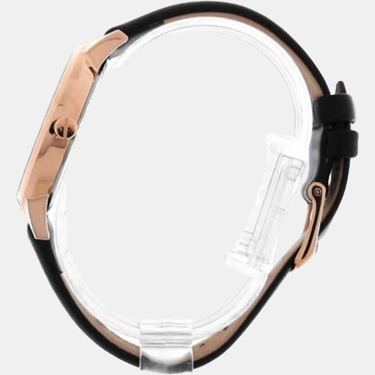 Women Quartz Rose Gold Dial Analog Leather Watch AX5571 - Image 3