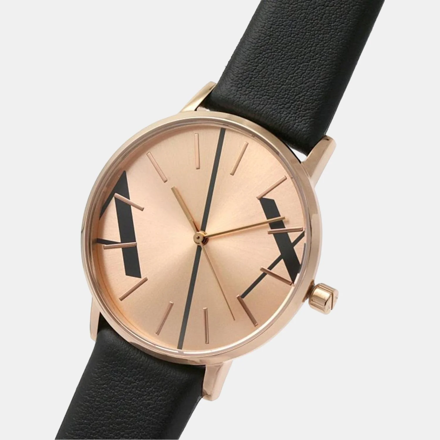 Women Quartz Rose Gold Dial Analog Leather Watch AX5571 - Image 4