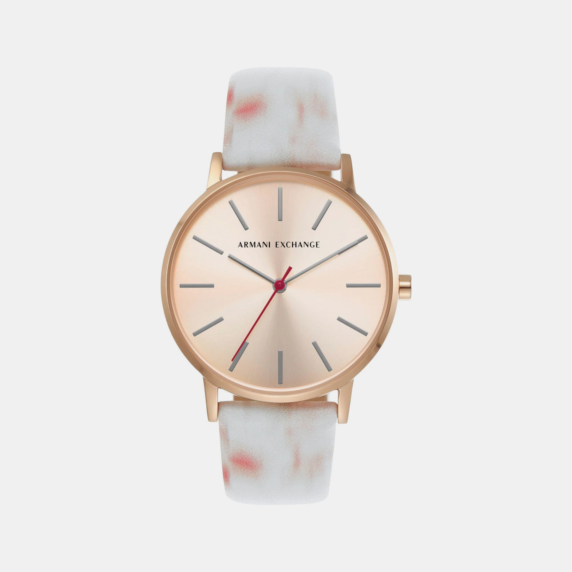Women Quartz Rose Gold Dial Analog Leather Watch AX5588