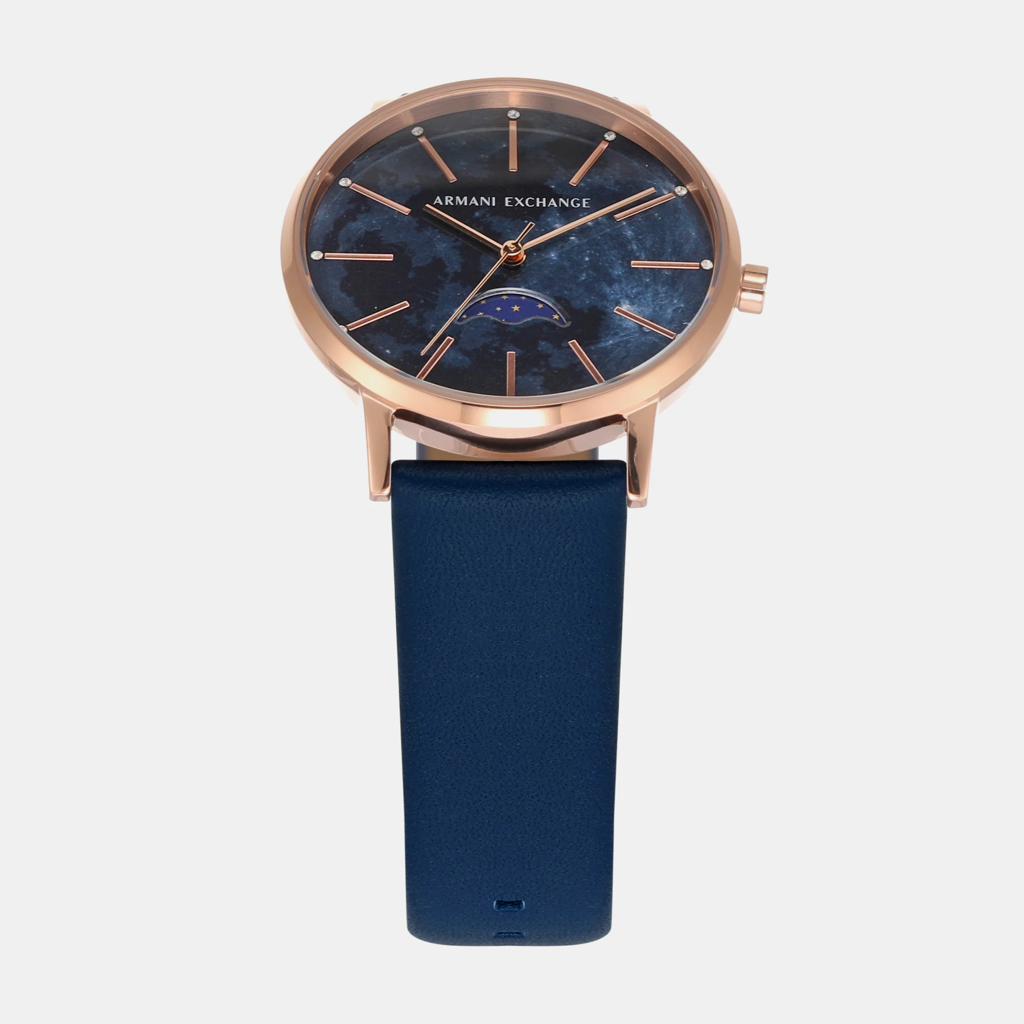 Women Quartz Rose Gold Dial Analog Leather Watch AX7149SET - Image 2