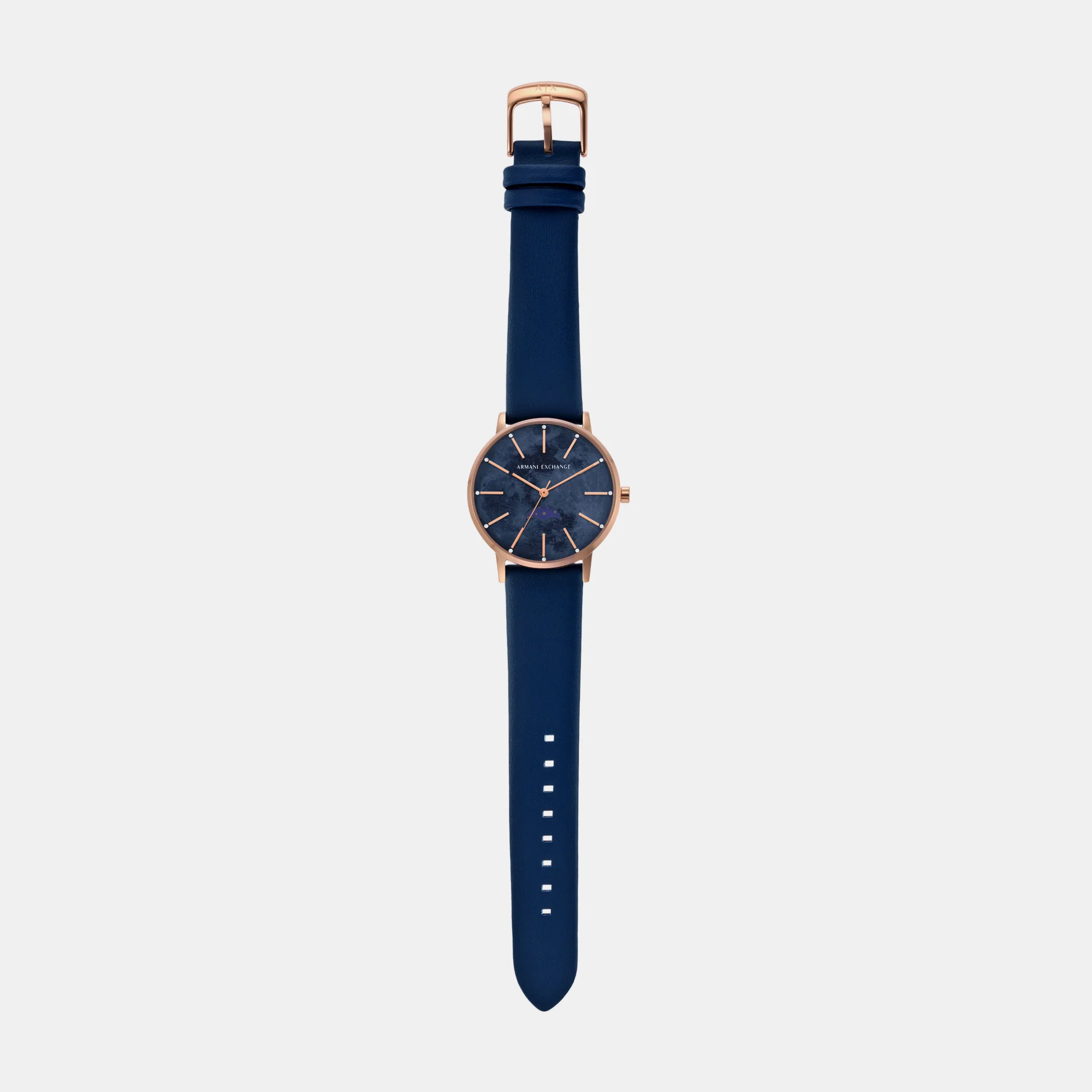 Women Quartz Rose Gold Dial Analog Leather Watch AX7149SET - Image 8