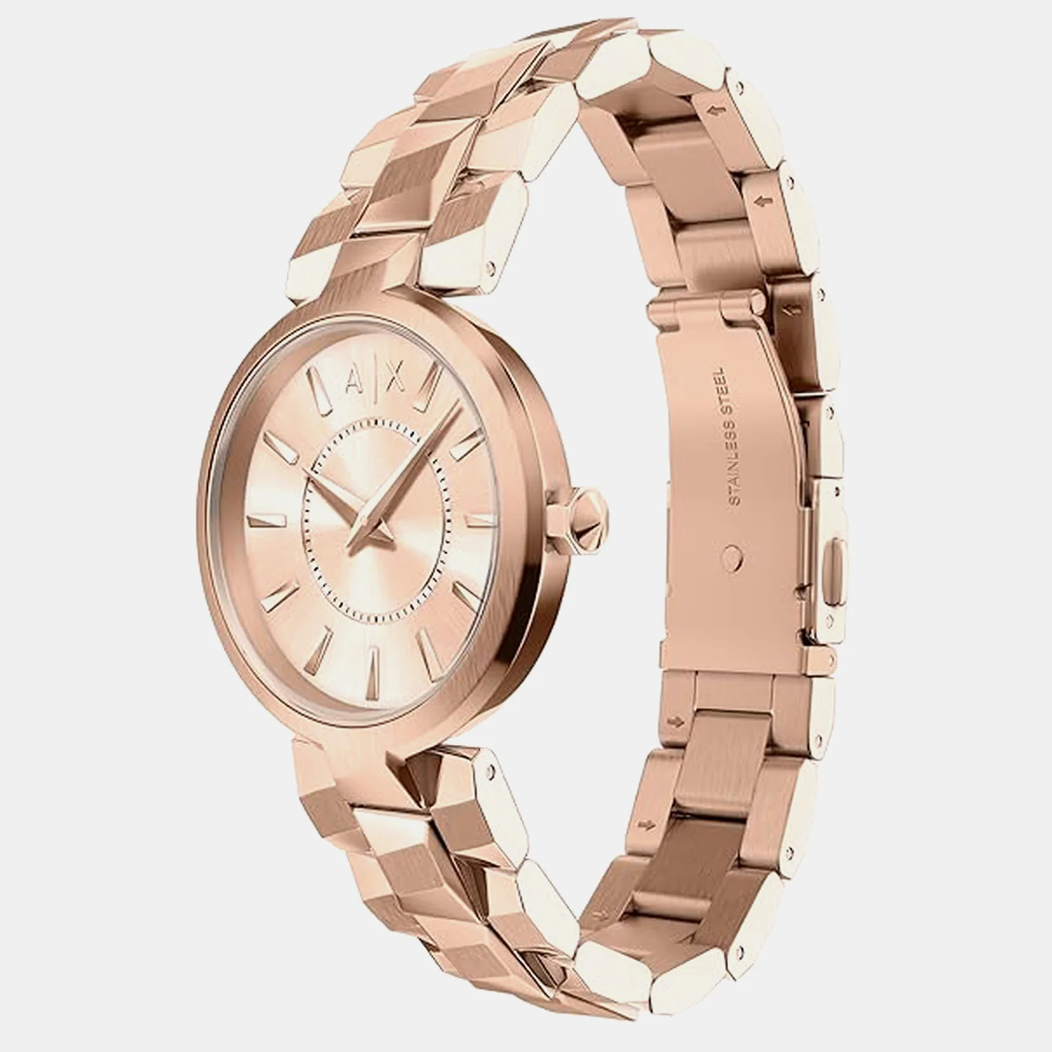 Women Quartz Rose Gold Dial Analog Stainless Steel Watch AX4408 - Image 5