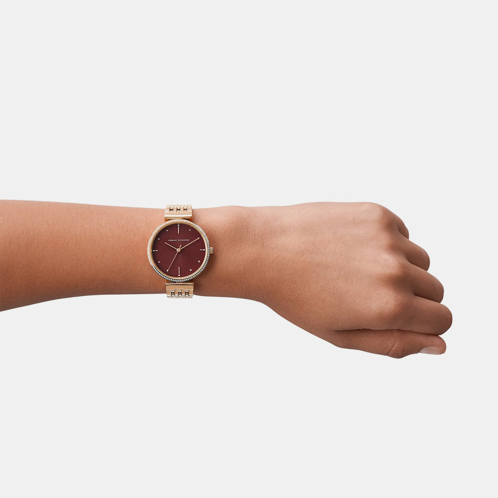 Zoe Women Quartz Red Dial Analog Stainless Steel Watch AX5912 - Image 5
