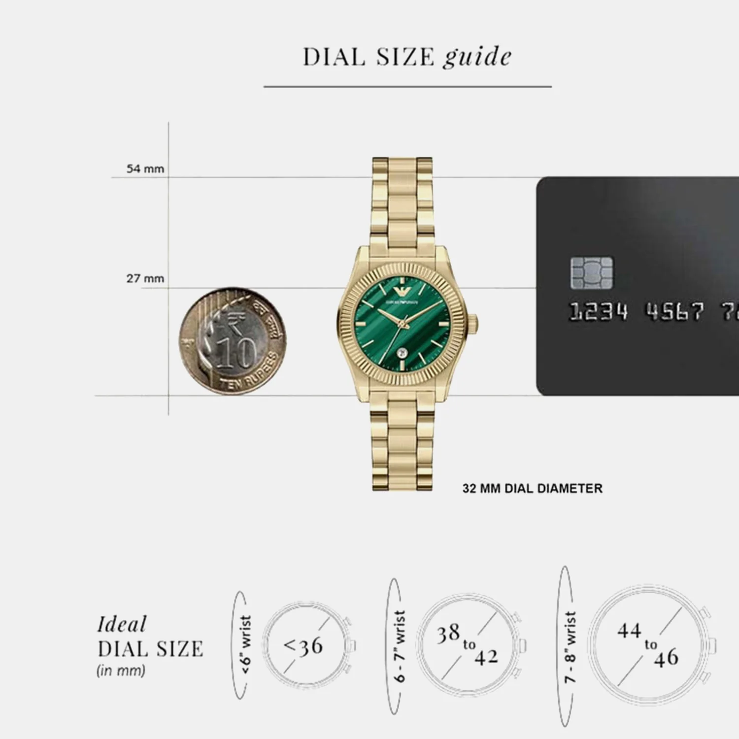 Women Quartz Green Dial Analog Stainless Steel Watch AR11761 - Image 6