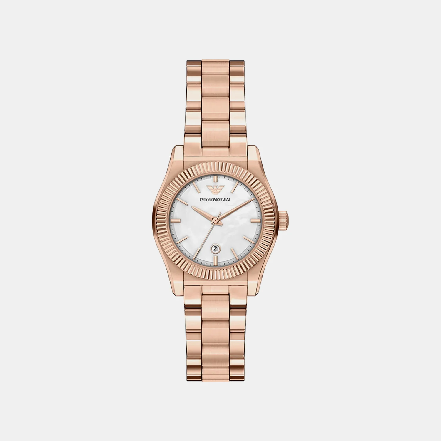 Women Quartz Mother Of Pearl Dial Analog Stainless Steel Watch AR11762