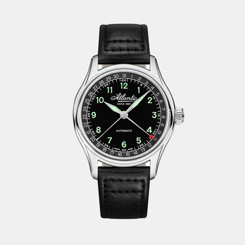Men Automatic Black Dial Analog Leather Watch 52782.41.63GN