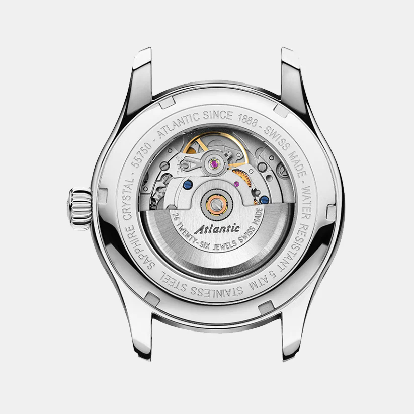 Men Automatic Cream Dial Analog Leather Watch 55750.41.95S - Image 5
