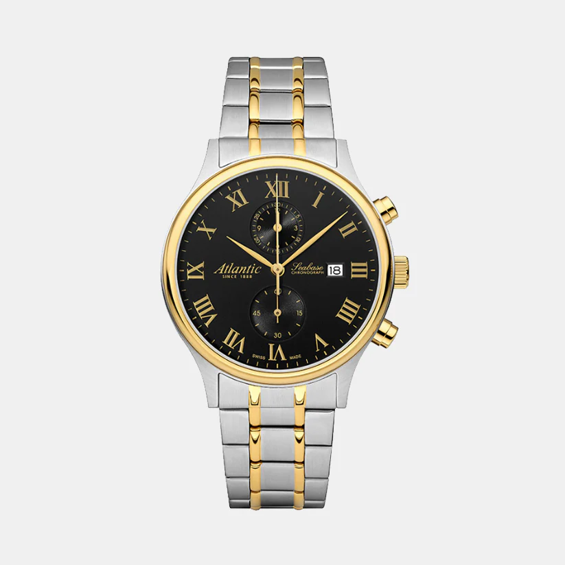 Men Quartz Black Dial Chronograph Stainless Steel Watch 64457.43.68G