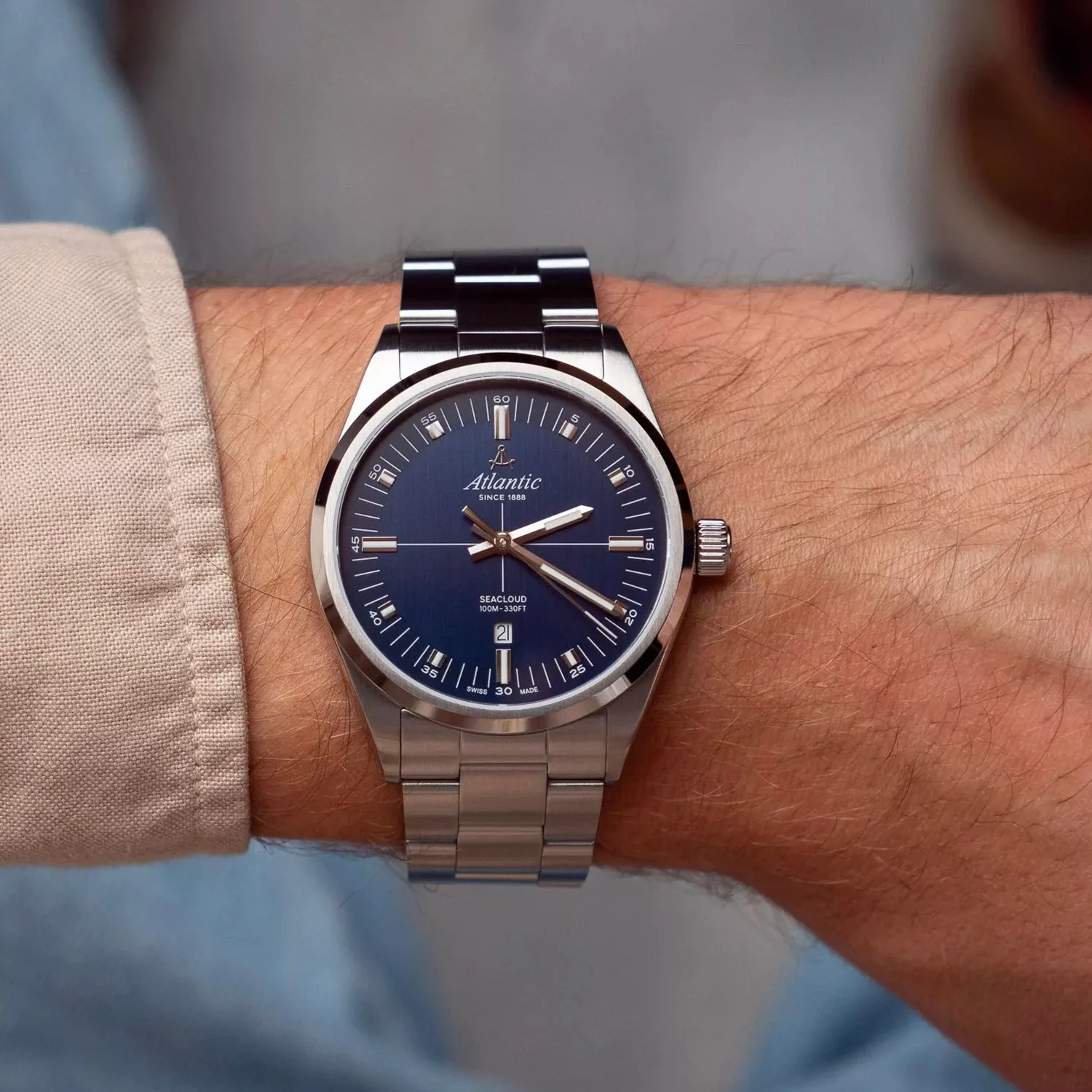 Men Quartz Blue Dial Analog Stainless Steel Watch 73366.41.51 - Image 4